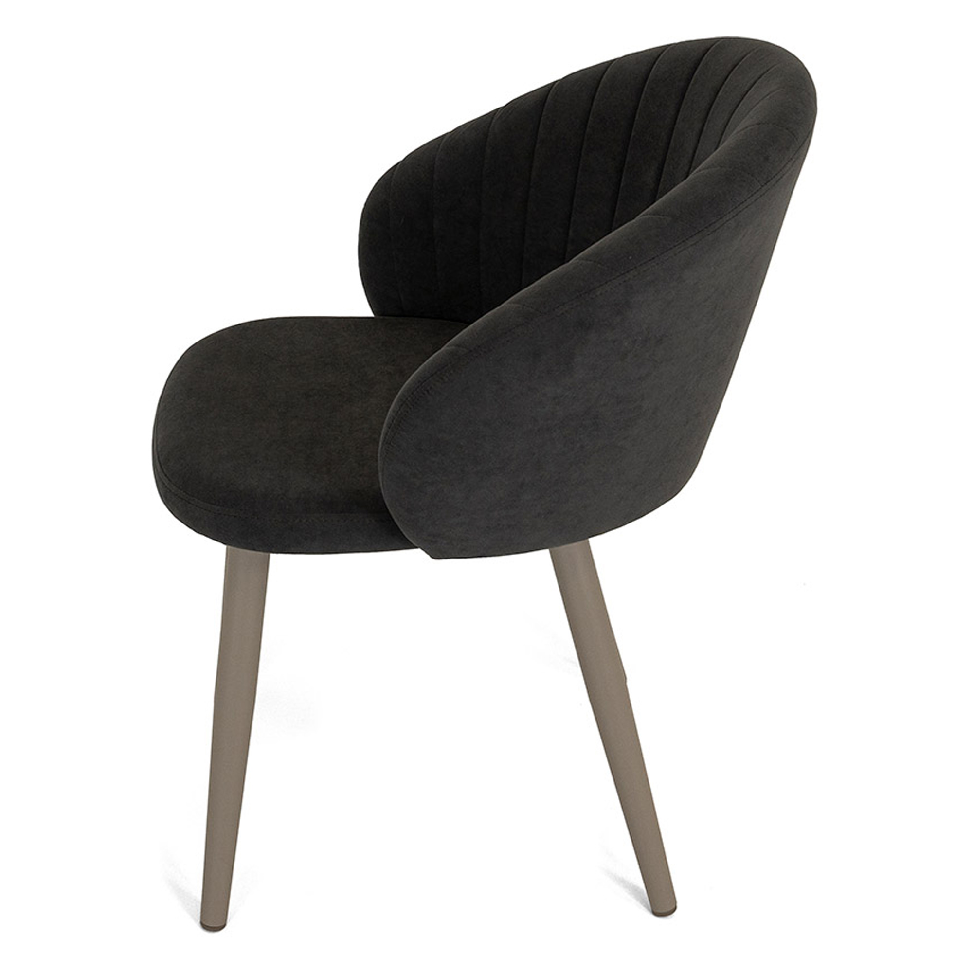 Стул на металлокаркасе с мягким сидением коричневый из велюра (арт 29087) - Фото 1