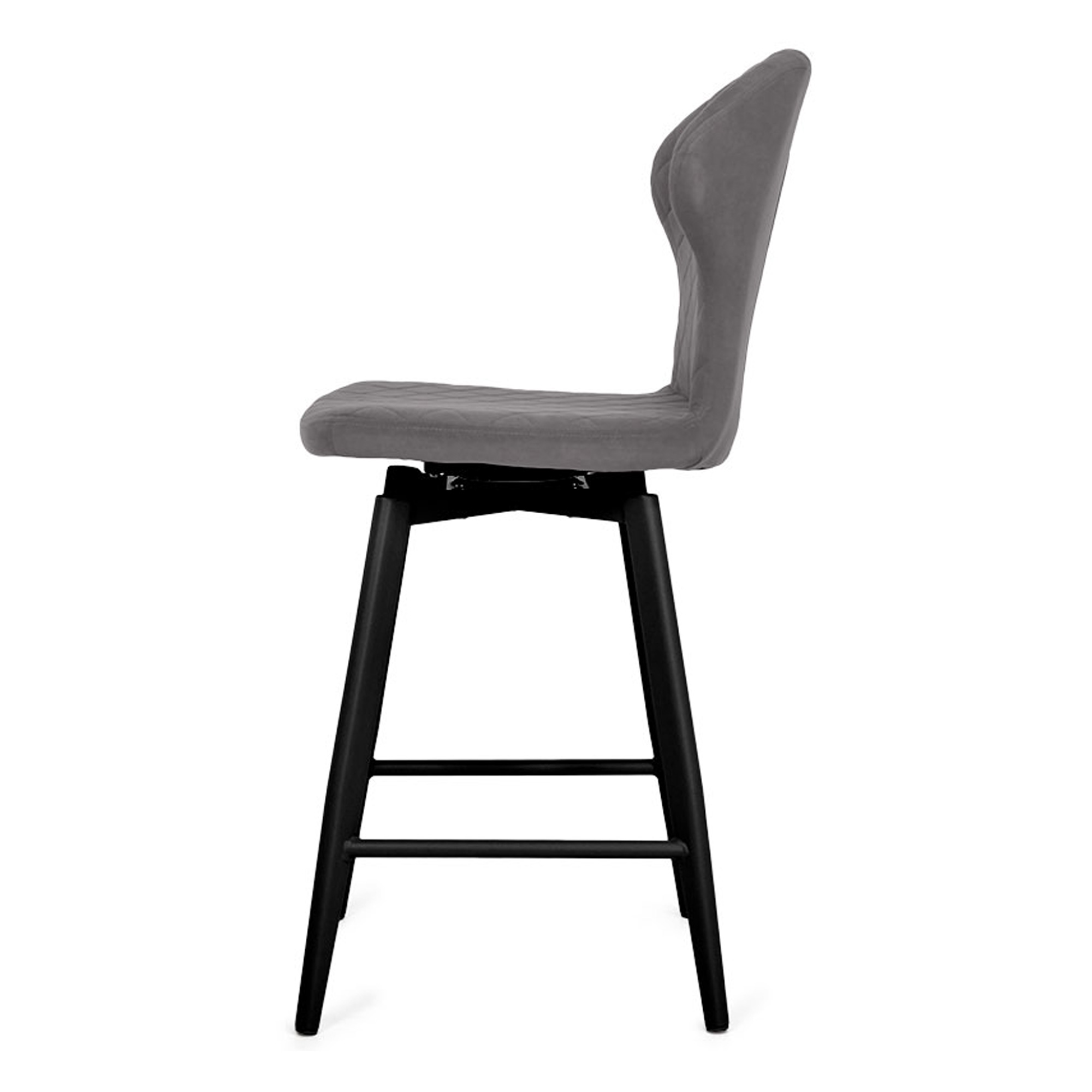 Барный стул серый из велюра современный (арт 34159) - Фото 1