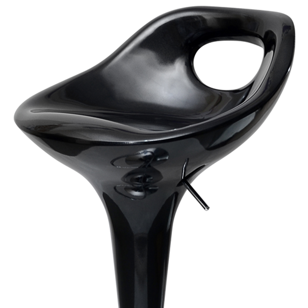 Барный стул с ножками хром черный пластиковый регулируемый (арт 6528) - Фото 1