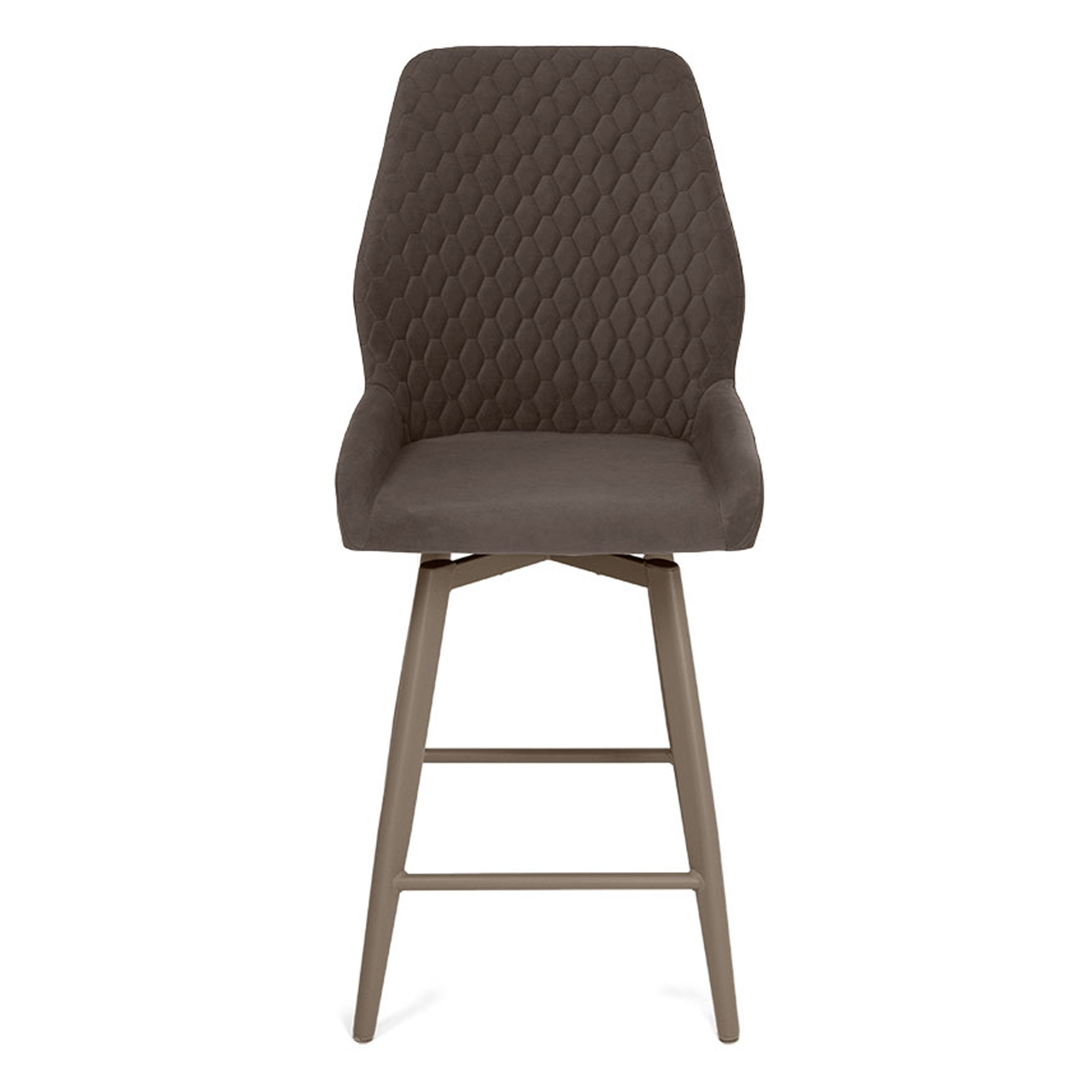 Стул барный металлический мягкий с обивкой из велюра (арт 33572) - Фото 1