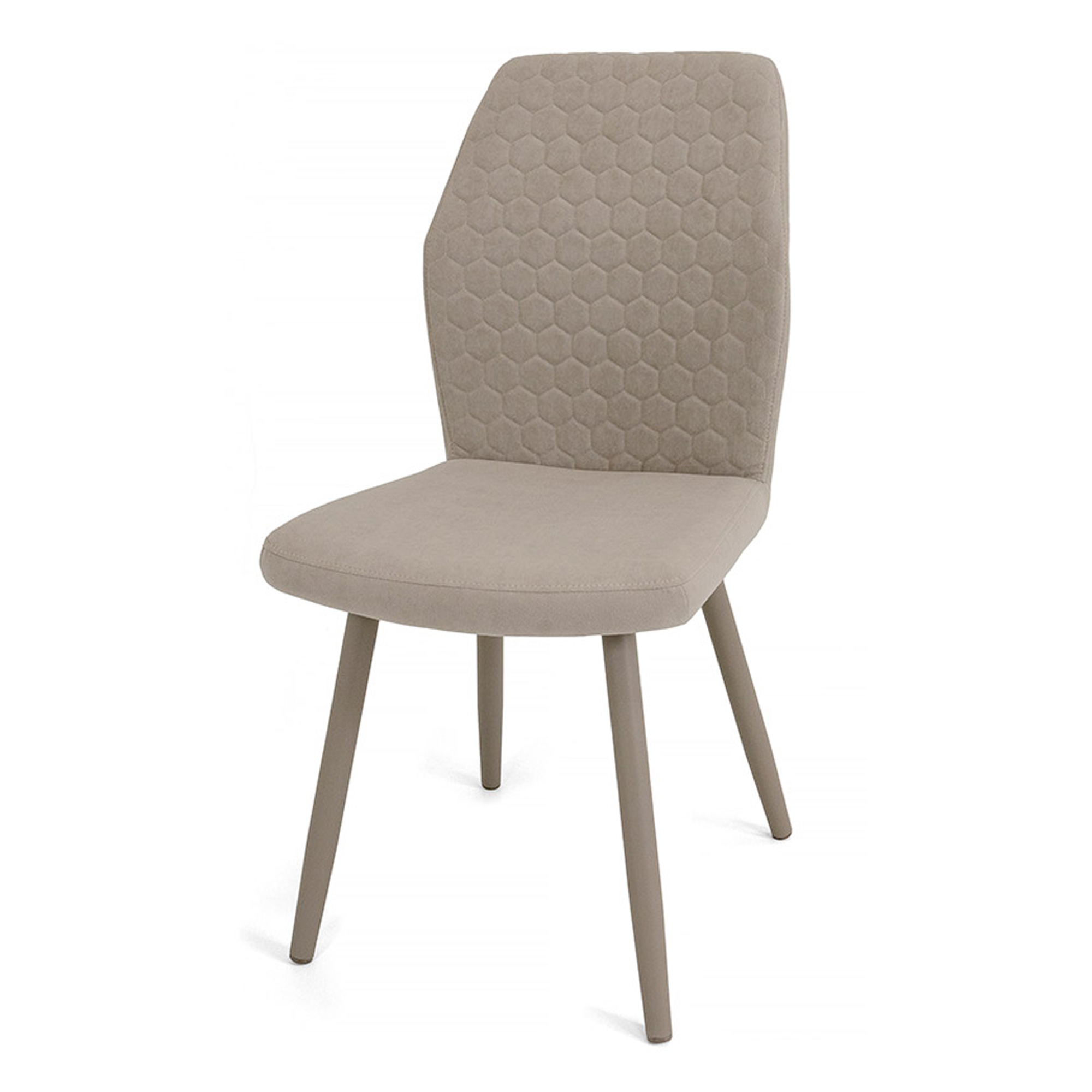 Стул на металлокаркасе мягкий бежевый велюровый (арт 13805) - Фото 1