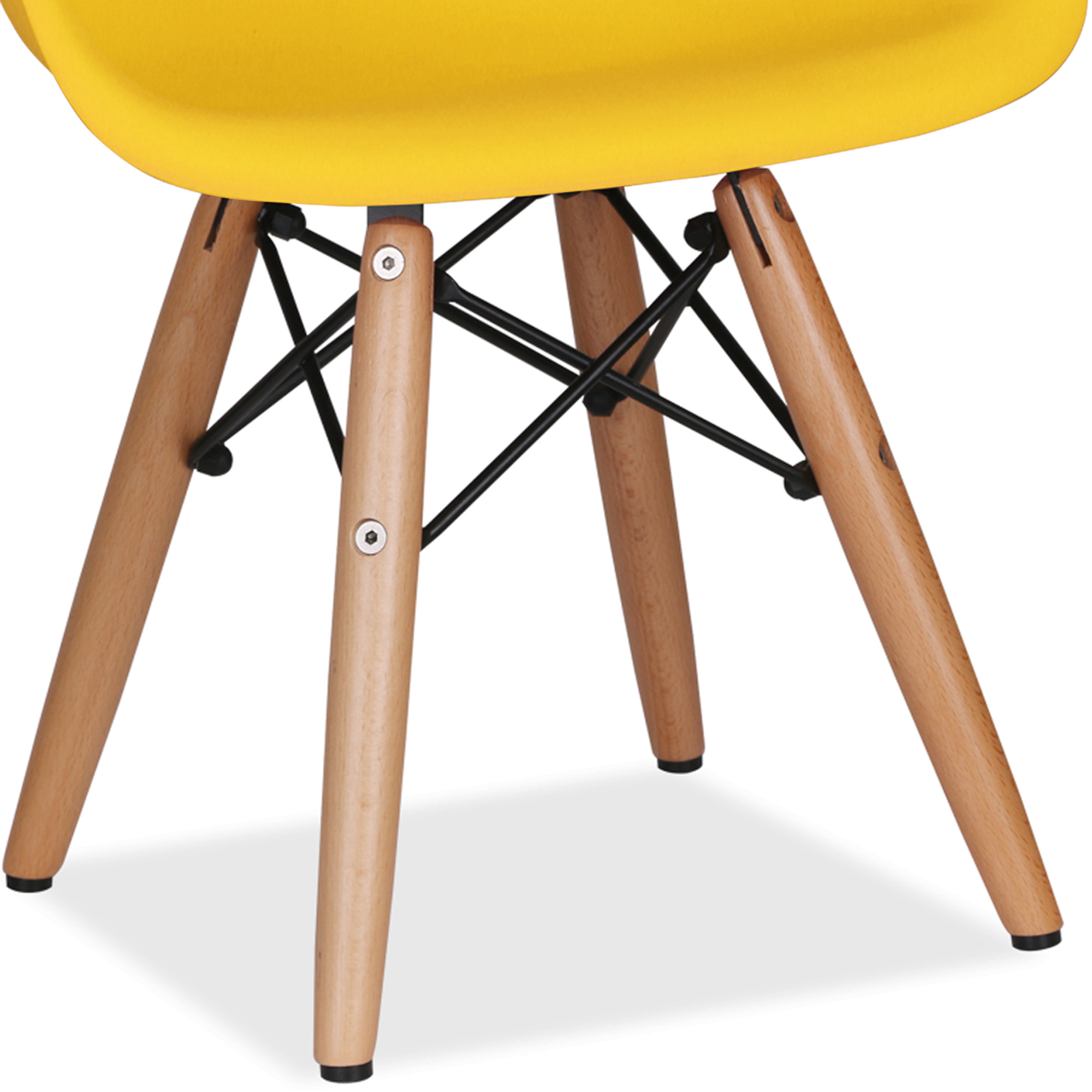 Полукресло с подлокотниками желтое из пластика eames (арт 29403) - Фото 1