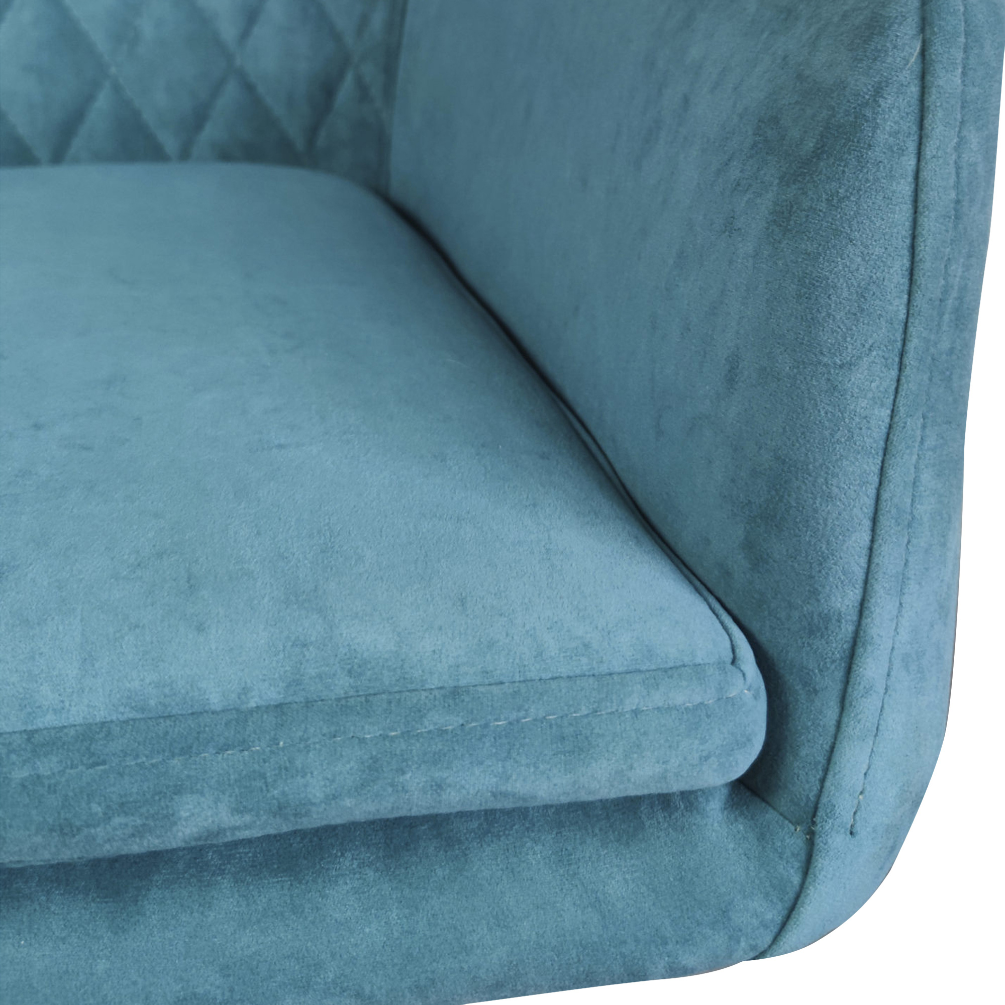 Стул-кресло на металлокаркасе мягкий с подлокотниками голубой (арт 29486) - Фото 1