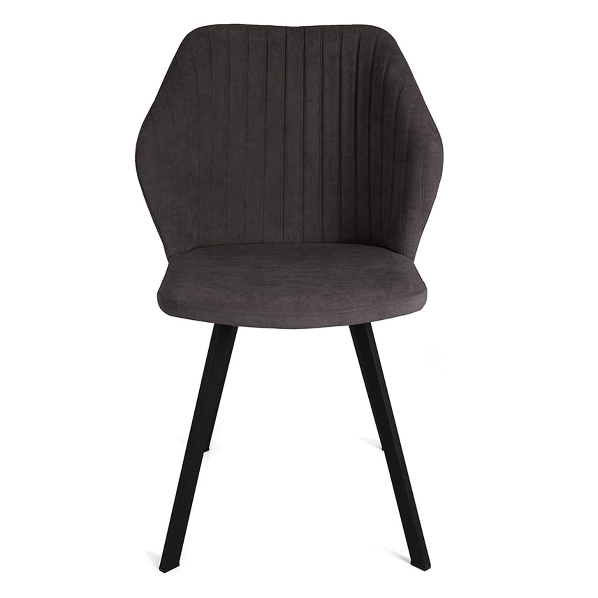Стул с мягким сидением серый из велюра (арт 26045) - Фото 1