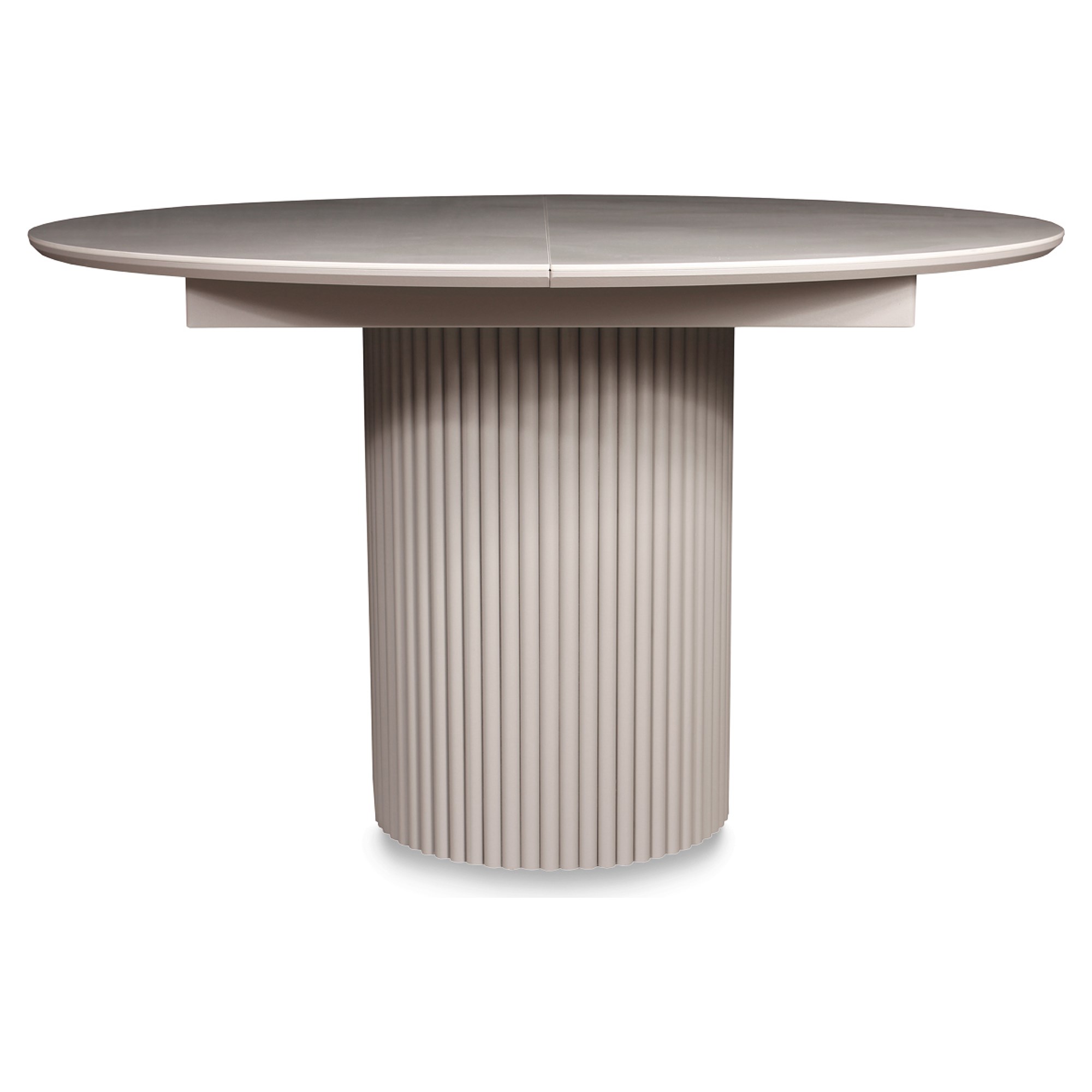 Стол для кухни раскладной круглый из керамогранита кремовый (арт 35006) - Фото 1