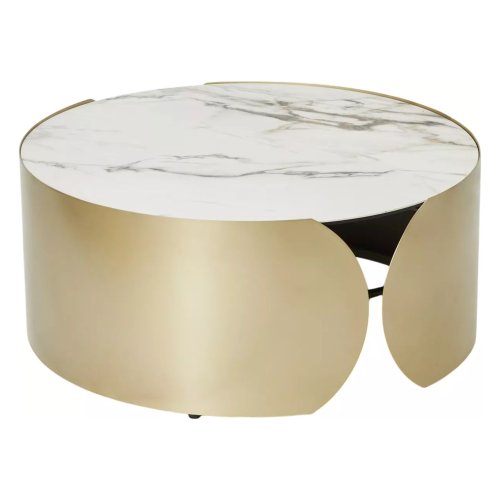 Столик журнальный с керамической столешницей на одной ноге (арт 34942) - Фото 2