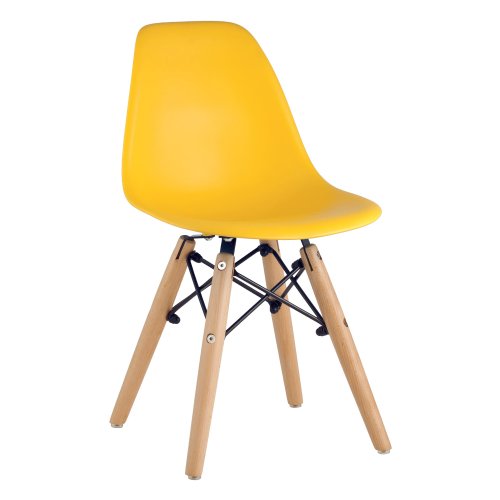 Стул для кухни дизайнерский желтый пластиковый eames (арт 29397) - Фото 2