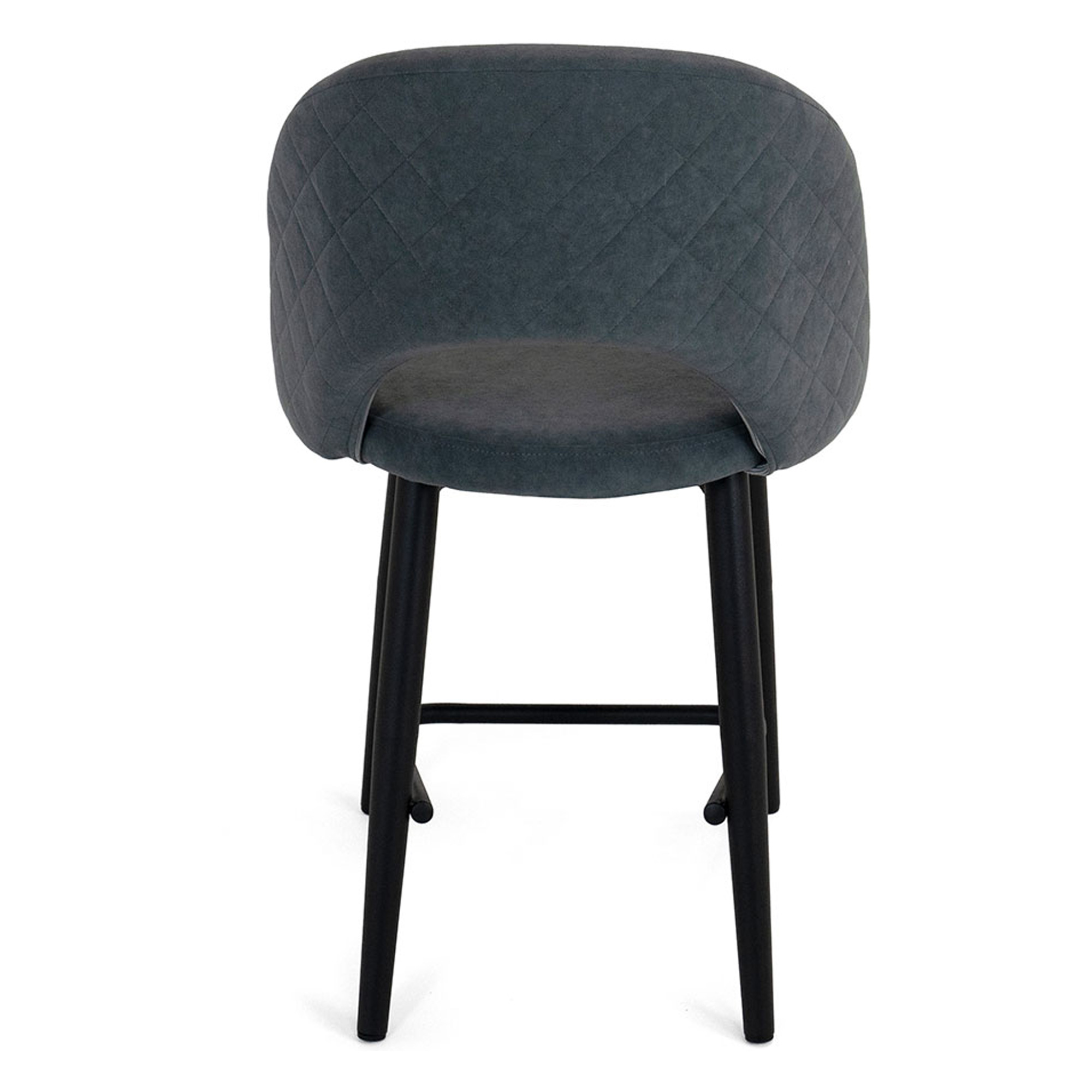 Стул полубарный с мягкой обивкой серый из велюра современный (арт 21849) - Фото 1