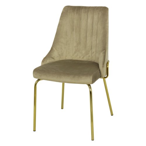 Стул интерьерный на металлическом каркасе бежевый (арт 23850) - Фото 2