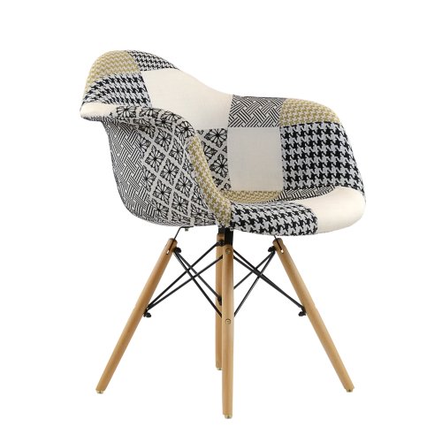 Стул-кресло дизайнерский мягкий с подлокотниками пэчворк (арт 3863) - Фото 2