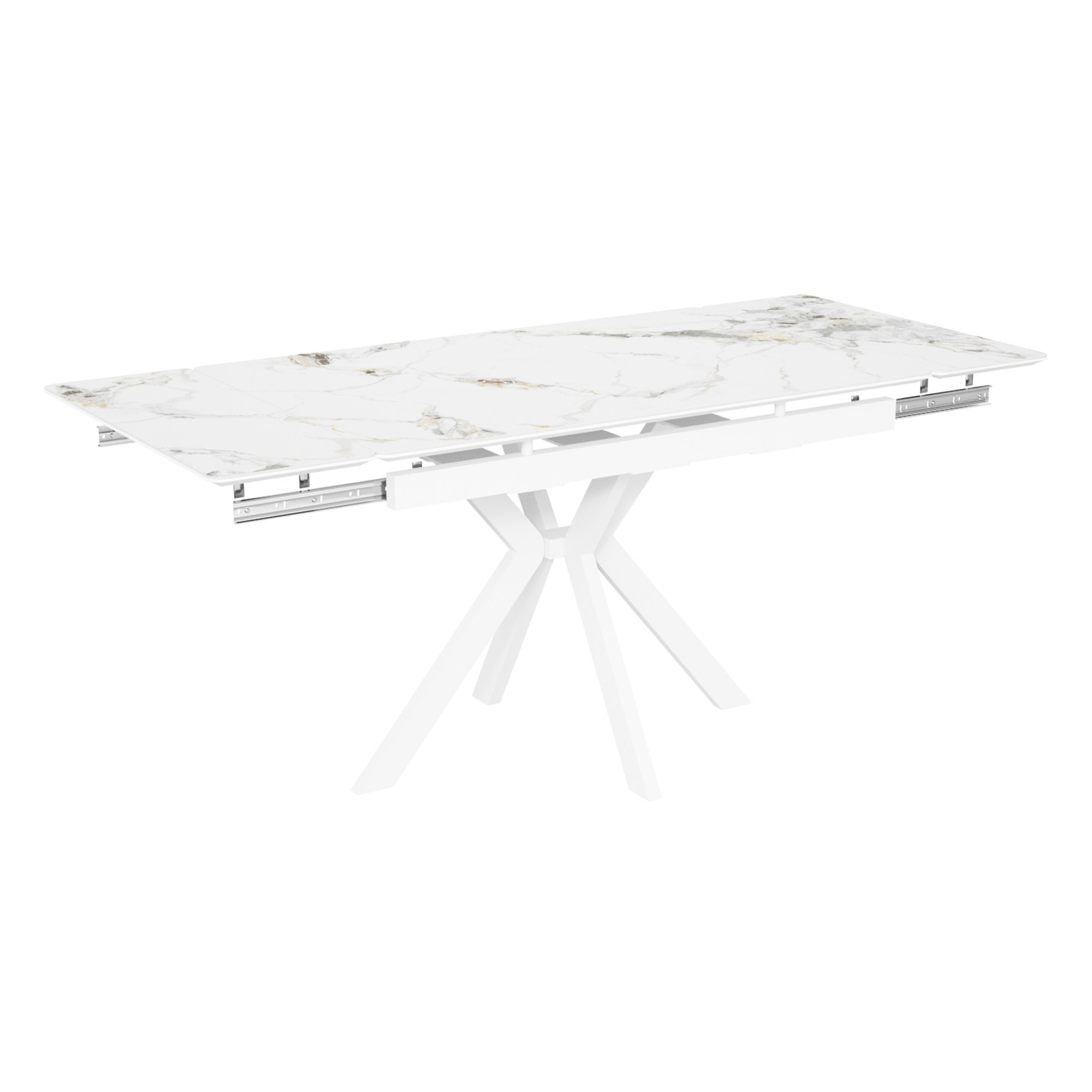 Стол раздвижной с покрытием из керамики бежевый (арт 33525) - Фото 1