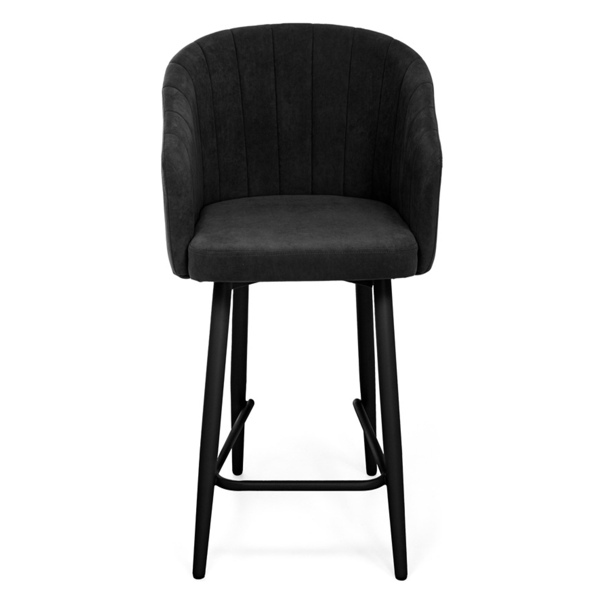 Барный стул на металлокаркасе мягкий коричневый современный (арт 28052) - Фото 1