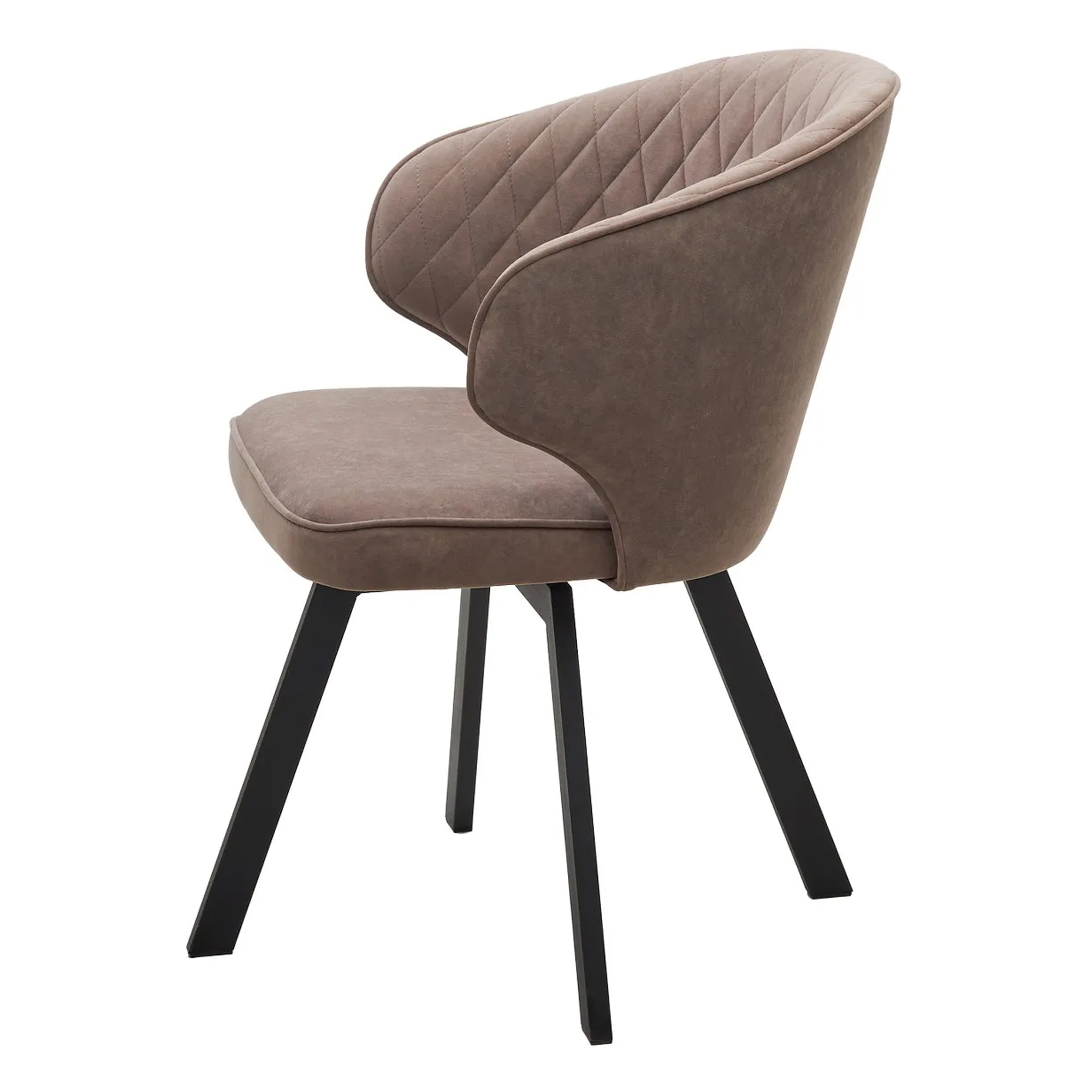 Стул на металлическом каркасе бежевый велюровый (арт 30766) - Фото 1