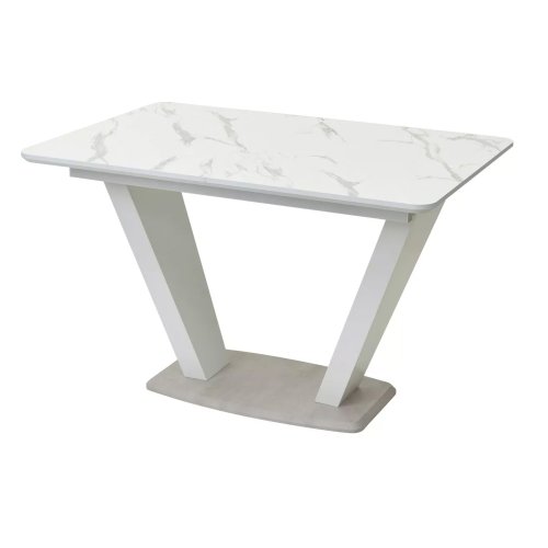 Стол раздвижной белый на одной ножке 120 см (арт 33412) - Фото 2