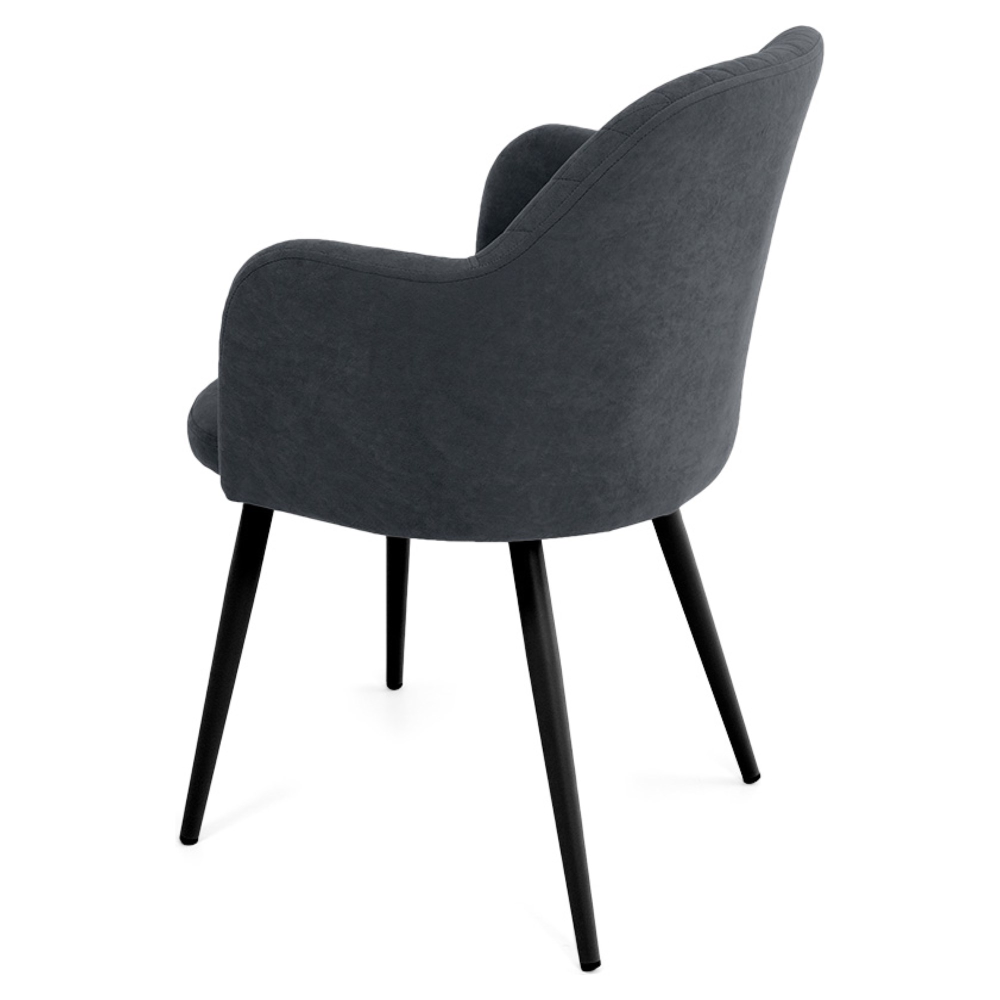 Стул мягкий серый с обивкой из велюра (арт 27337) - Фото 1