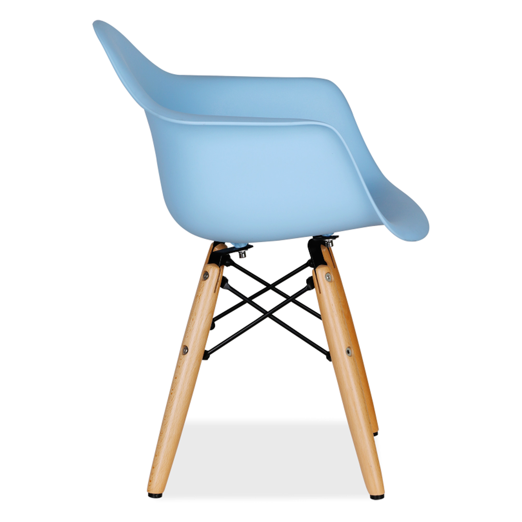 Стул-кресло деревянный с подлокотниками голубой eames (арт 29402) - Фото 1