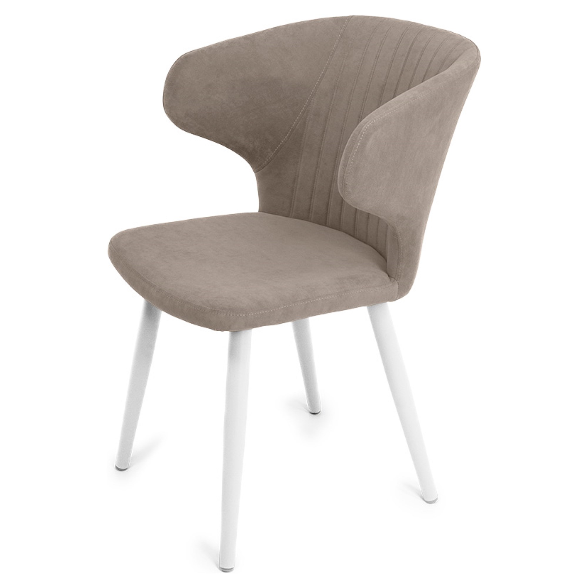 Стул металлический с мягким сидением бежевый современный (арт 25823) - Фото 1