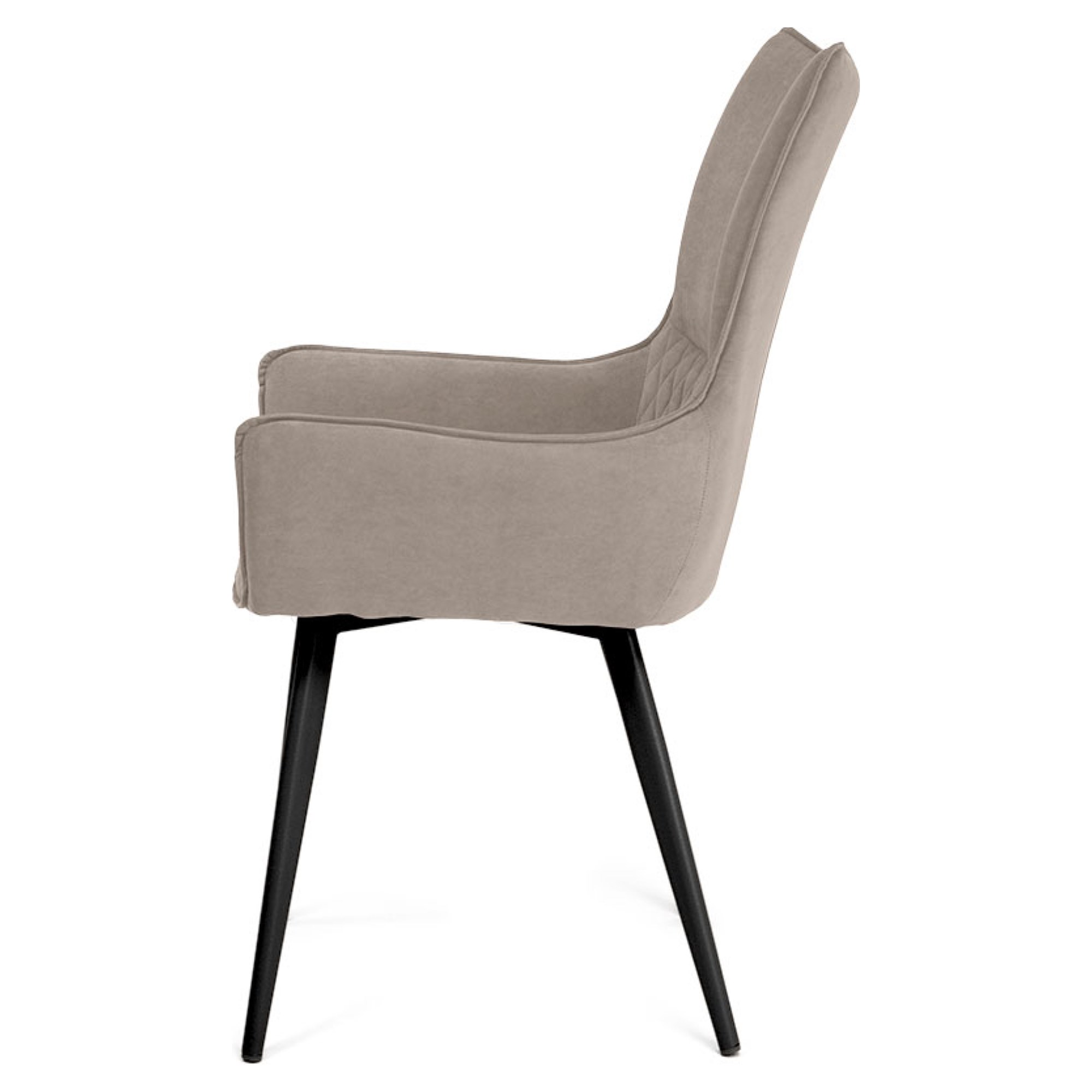 Стул дизайнерский мягкий с подлокотниками кремовый (арт 35580) - Фото 1