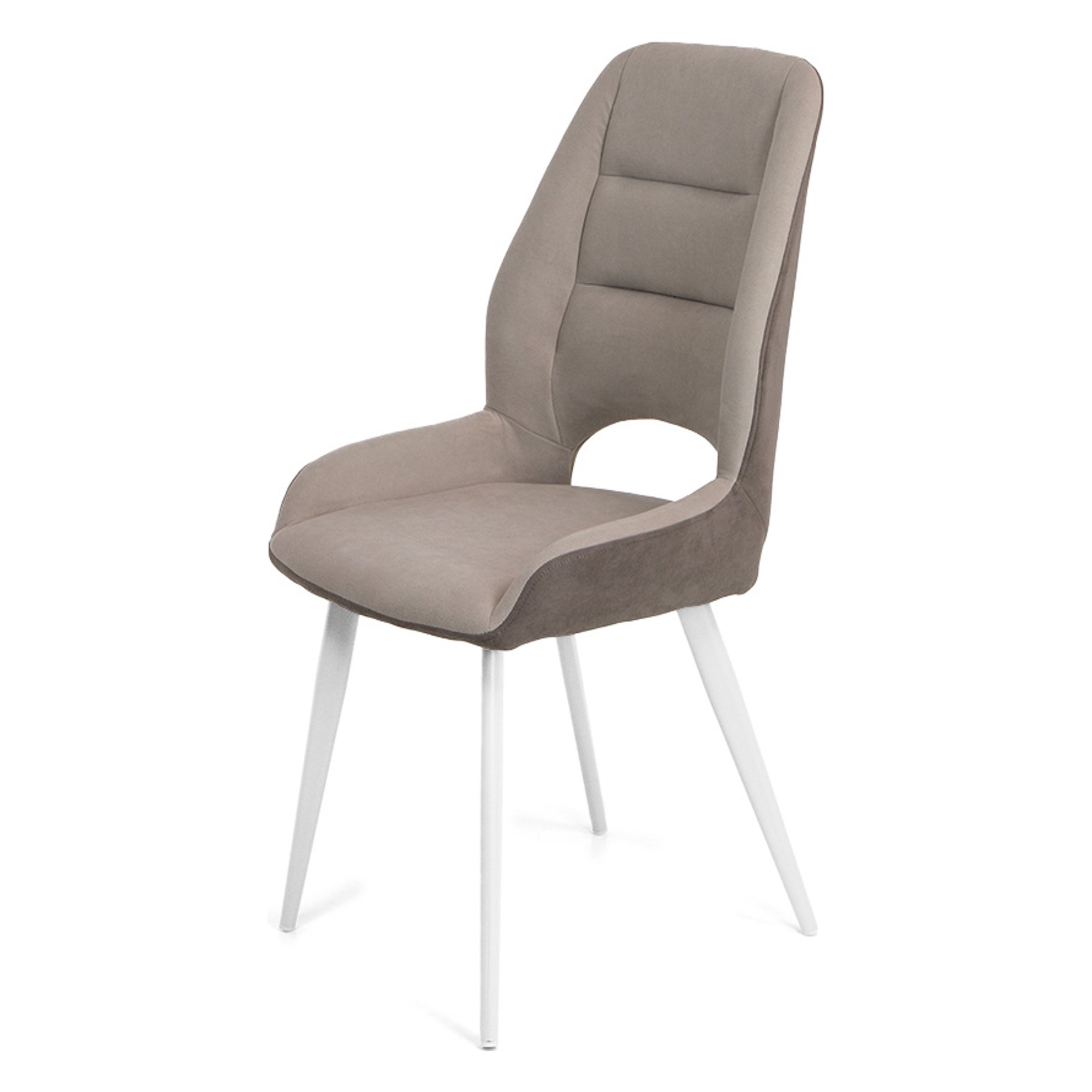 Стул на металлокаркасе бежевый из велюра (арт 35438) - Фото 1