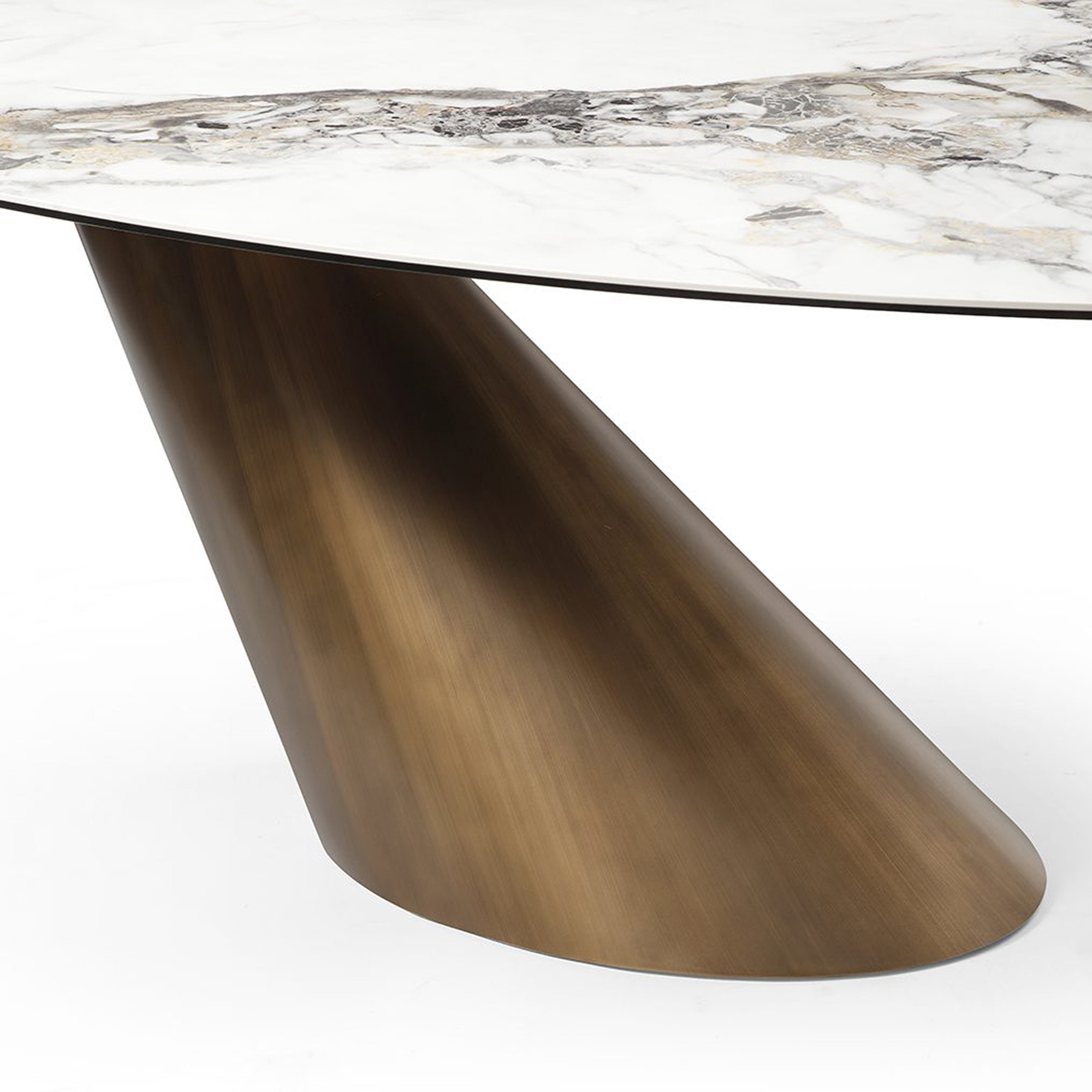 Стол дизайнерский овальный из керамогранита 240 см (арт 28926) - Фото 1