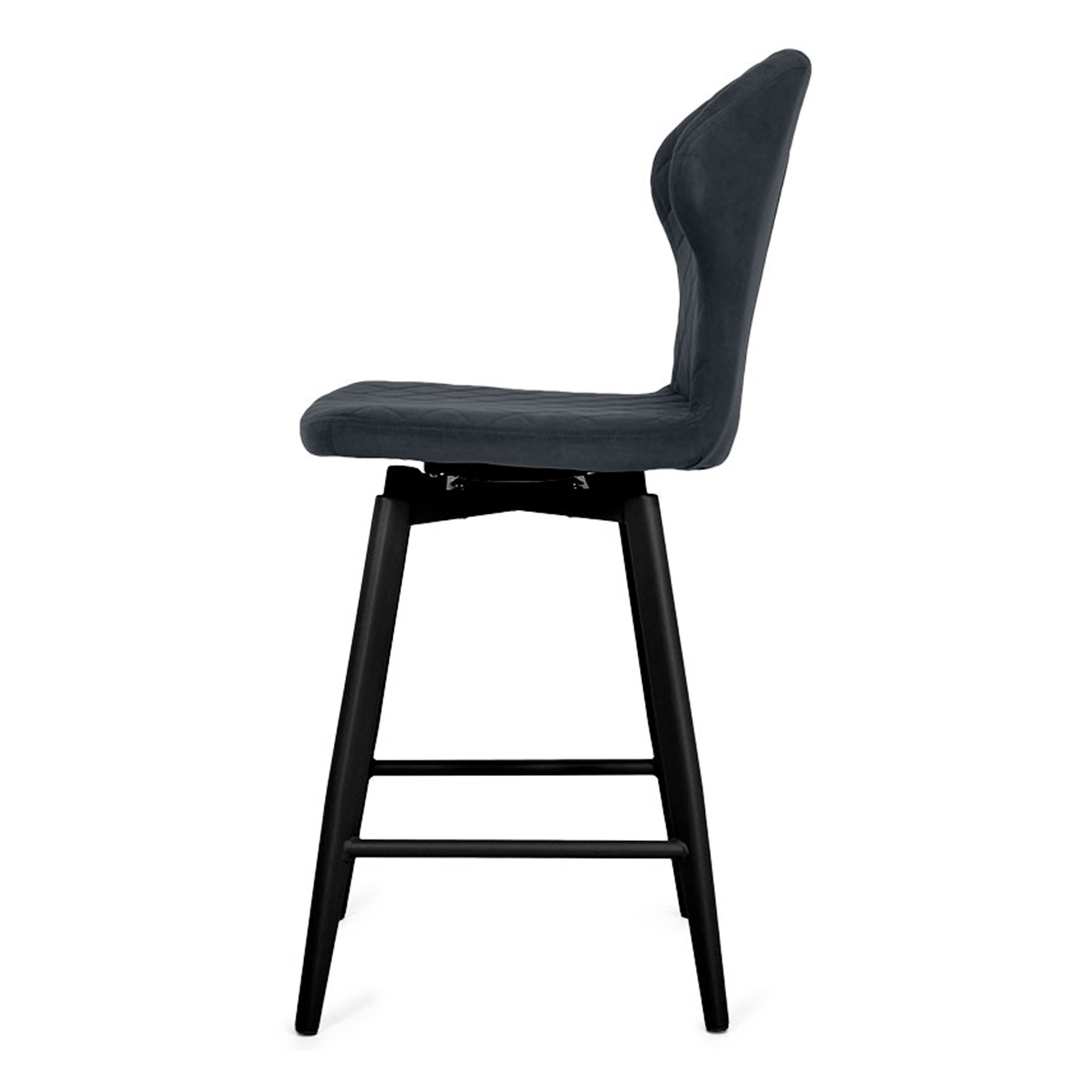 Барный высокий стул серый из велюра (арт 34158) - Фото 1