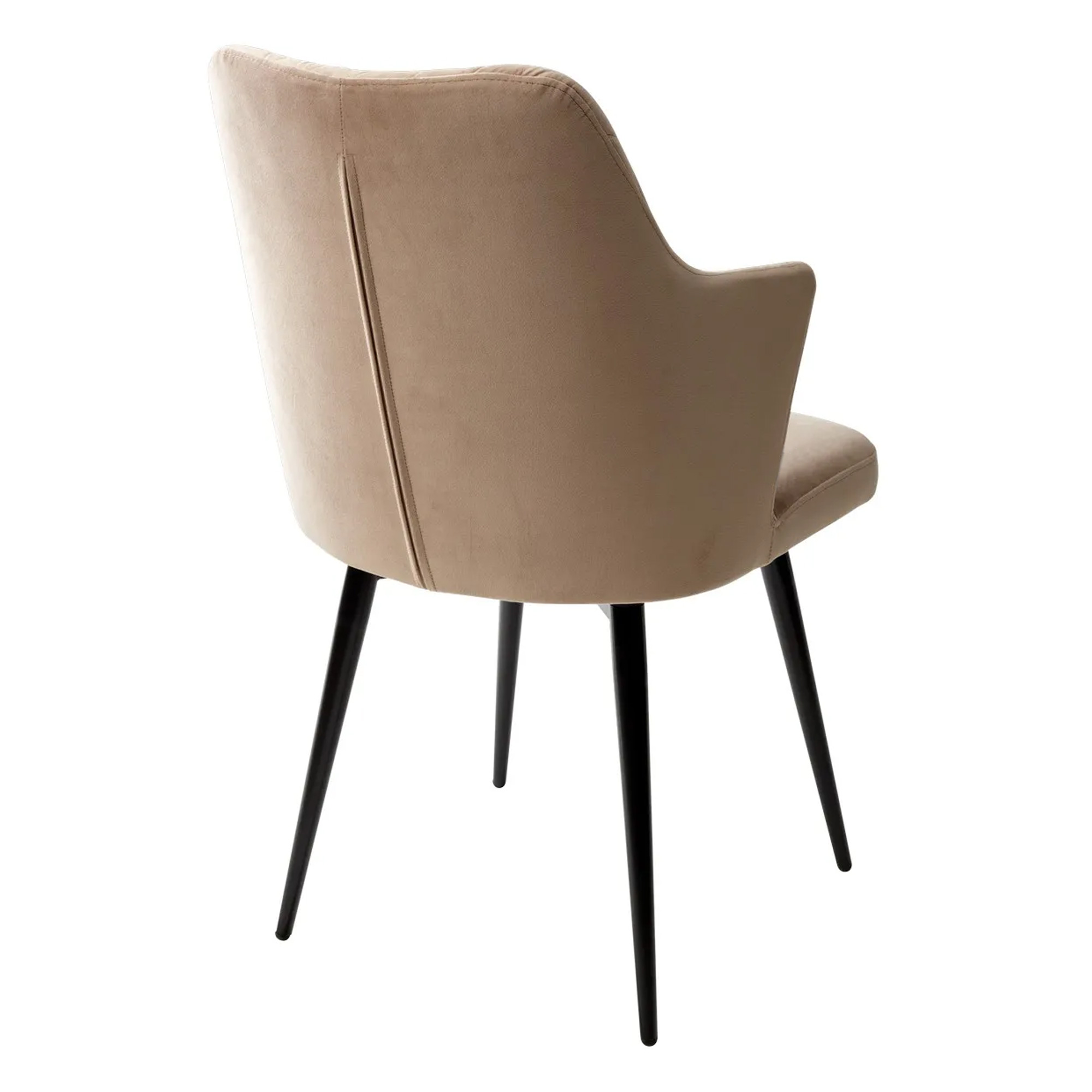 Стул для кухни на каркасе из металла бежевый из велюра (арт 26382) - Фото 1