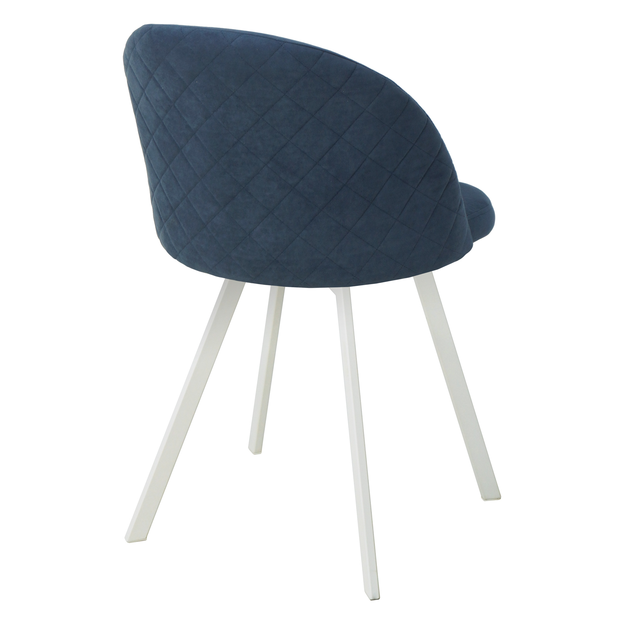 Стул на металлическом каркасе синий из велюра (арт 21220) - Фото 1