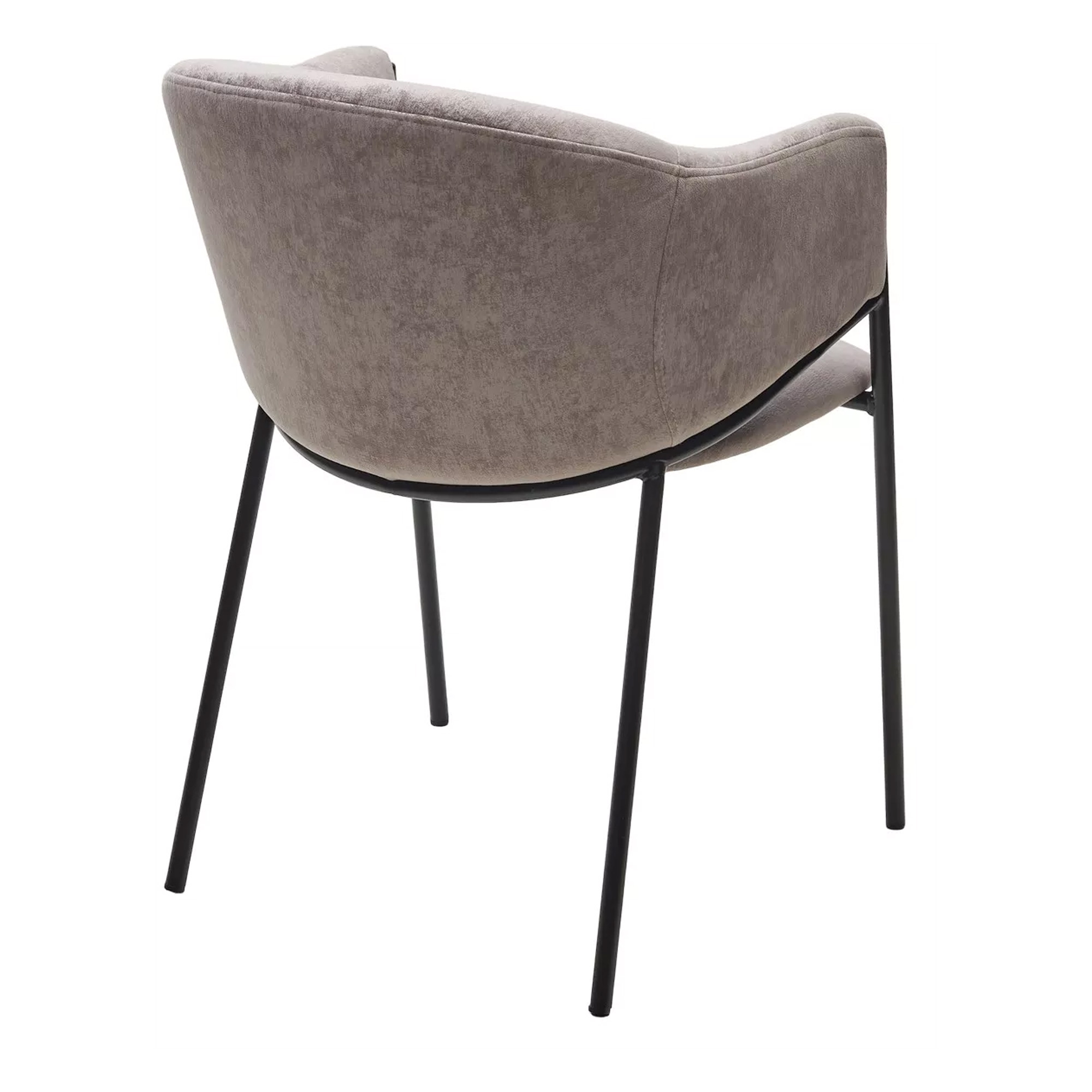 Стул с подлокотниками серый с обивкой из велюра (арт 33621) - Фото 1