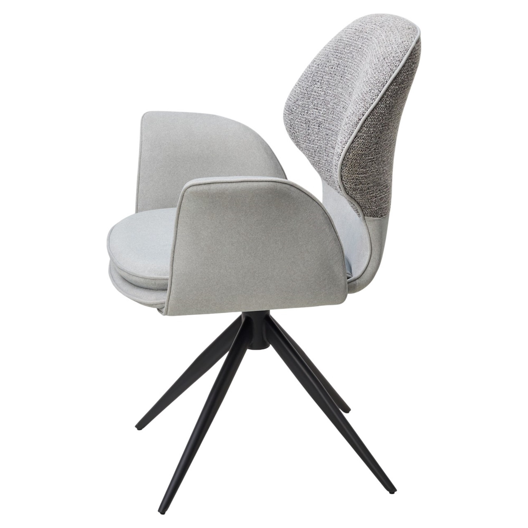 Стул-кресло дизайнерский с подлокотниками серый (арт 35512) - Фото 1