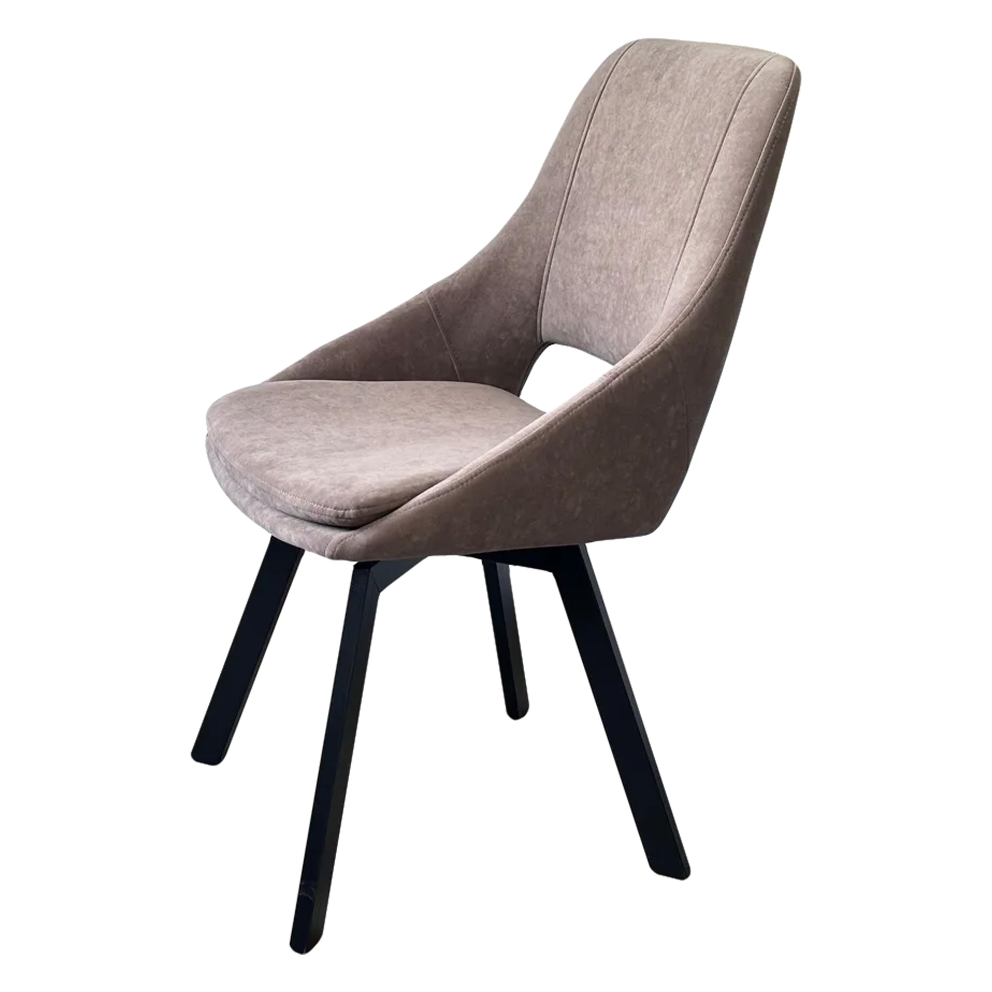 Стул на металлокаркасе с мягким сидением бежевый из велюра (арт 29457) - Фото 1