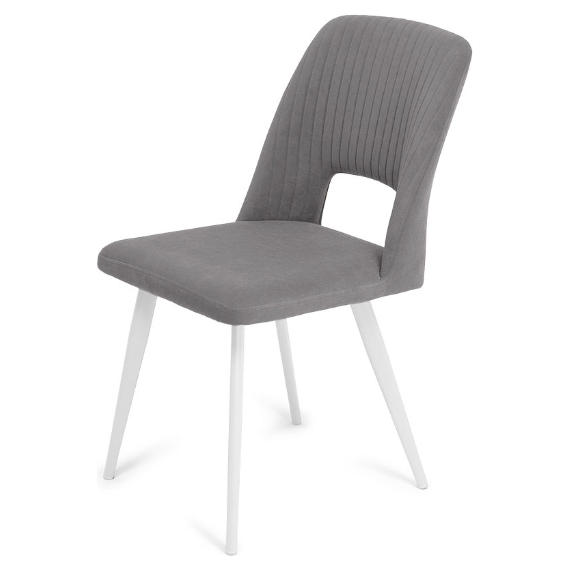 Стул для кухни с мягким сидением серый велюровый (арт 35316) - Фото 1