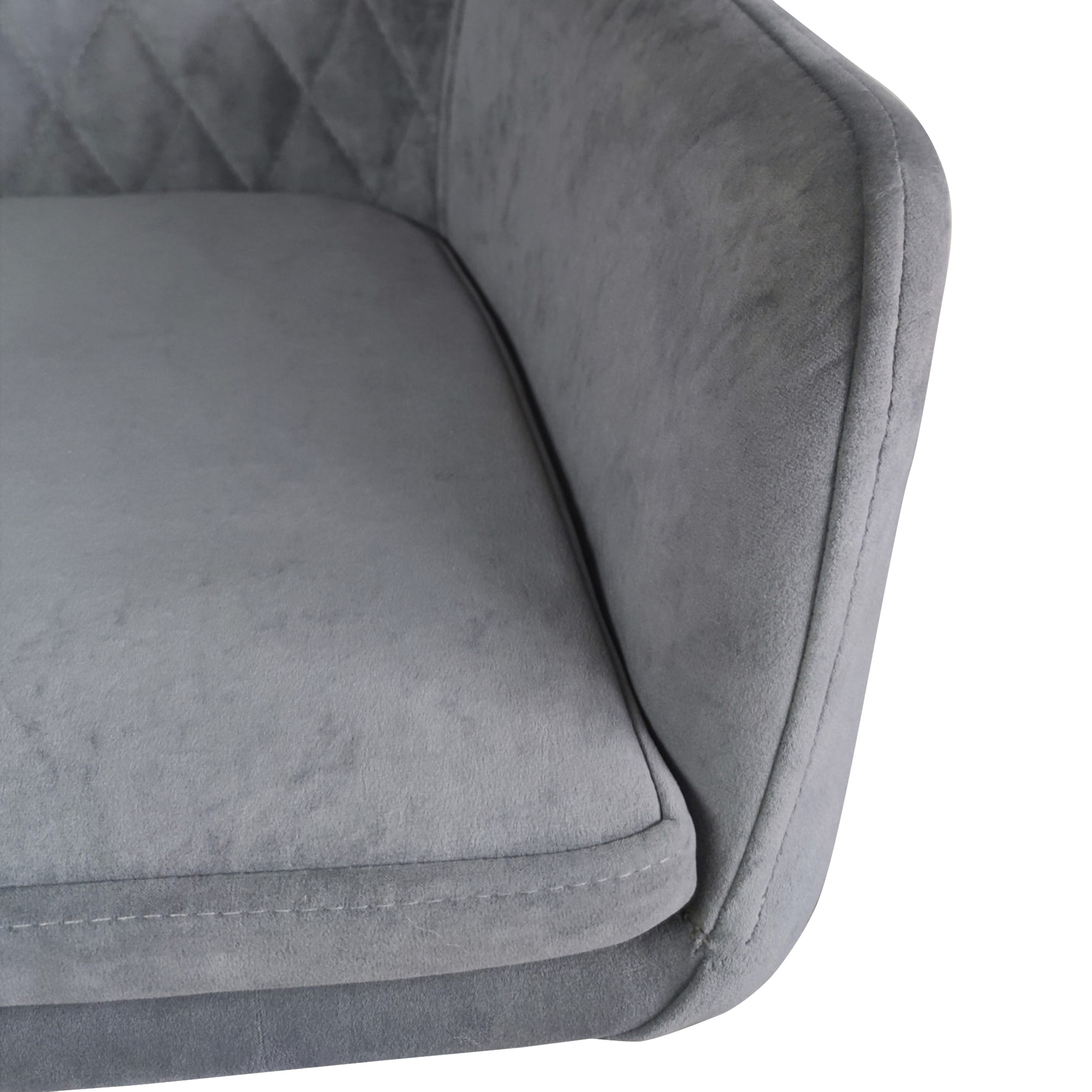 Полукресло на металлическом каркасе мягкое серое (арт 29527) - Фото 1