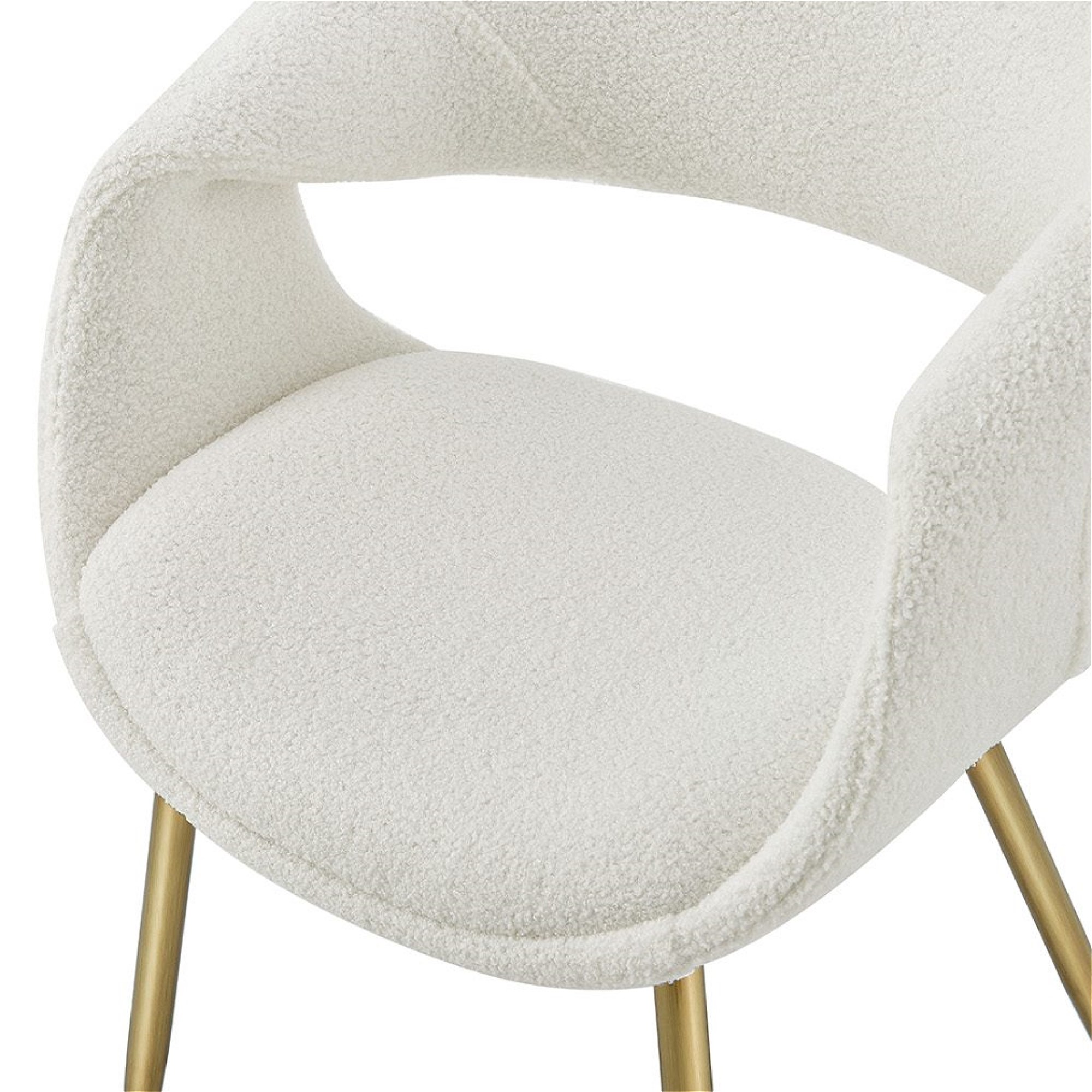 Стул на металлическом каркасе мягкий белый (арт 34791) - Фото 1