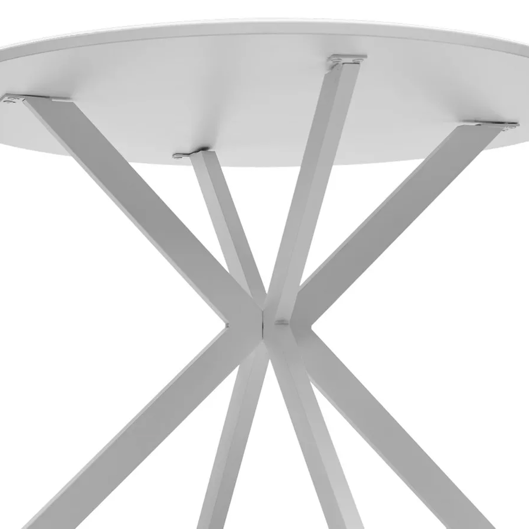 Стол круглый белый на одной ножке D-100 см (арт 31715) - Фото 1