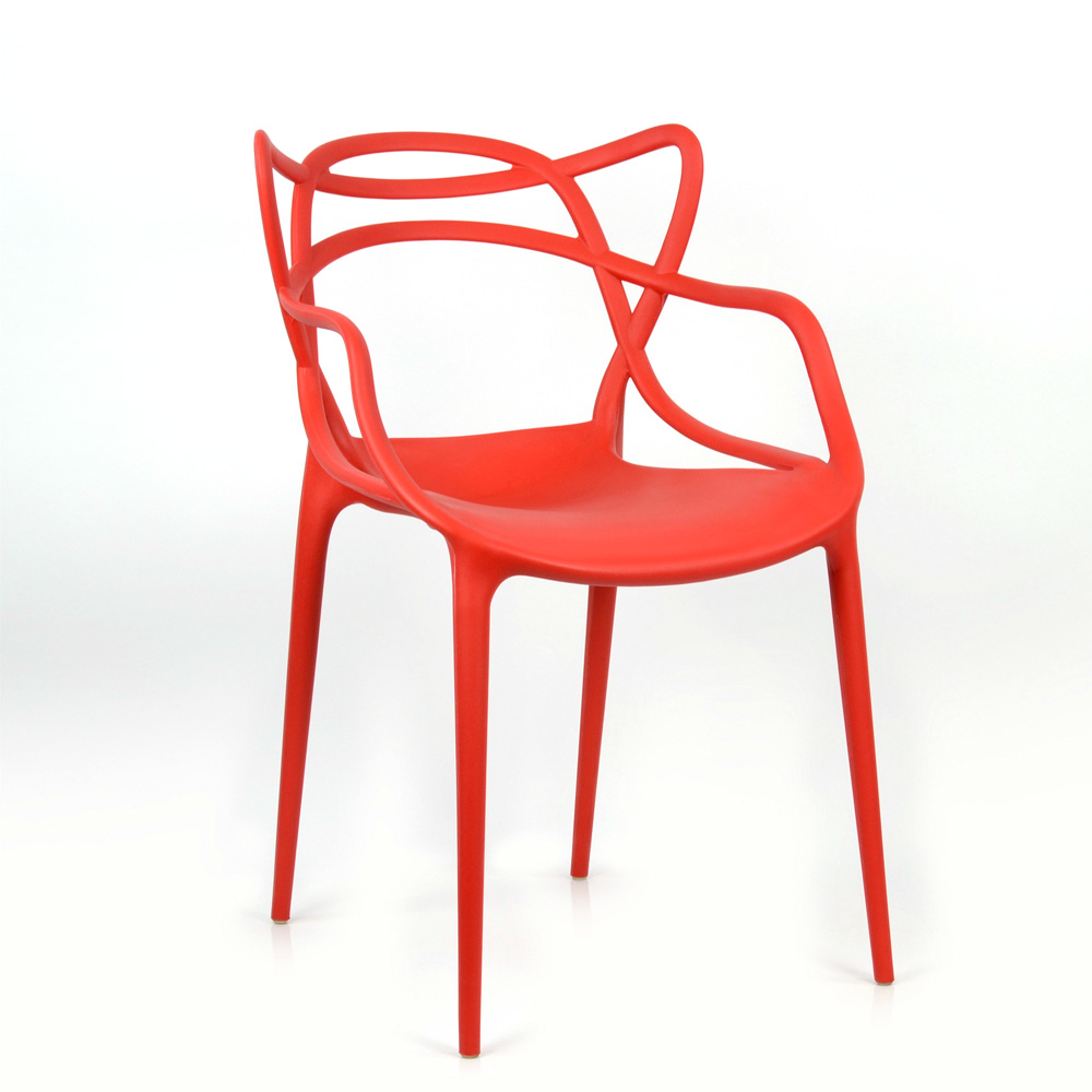 Стул красный из пластика современный (арт 2359) - Фото 1
