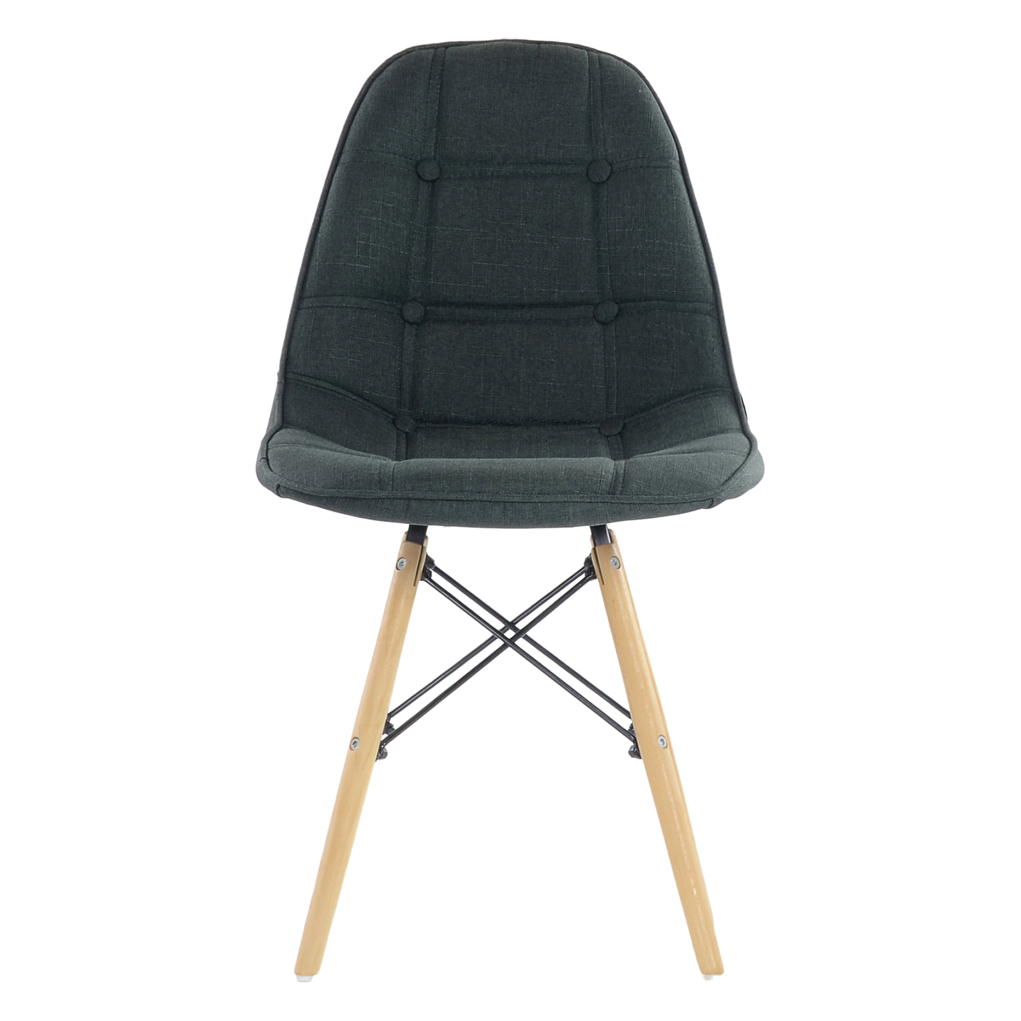 Стул дизайнерский деревянный с мягким сидением серый eames (арт 11421) - Фото 1