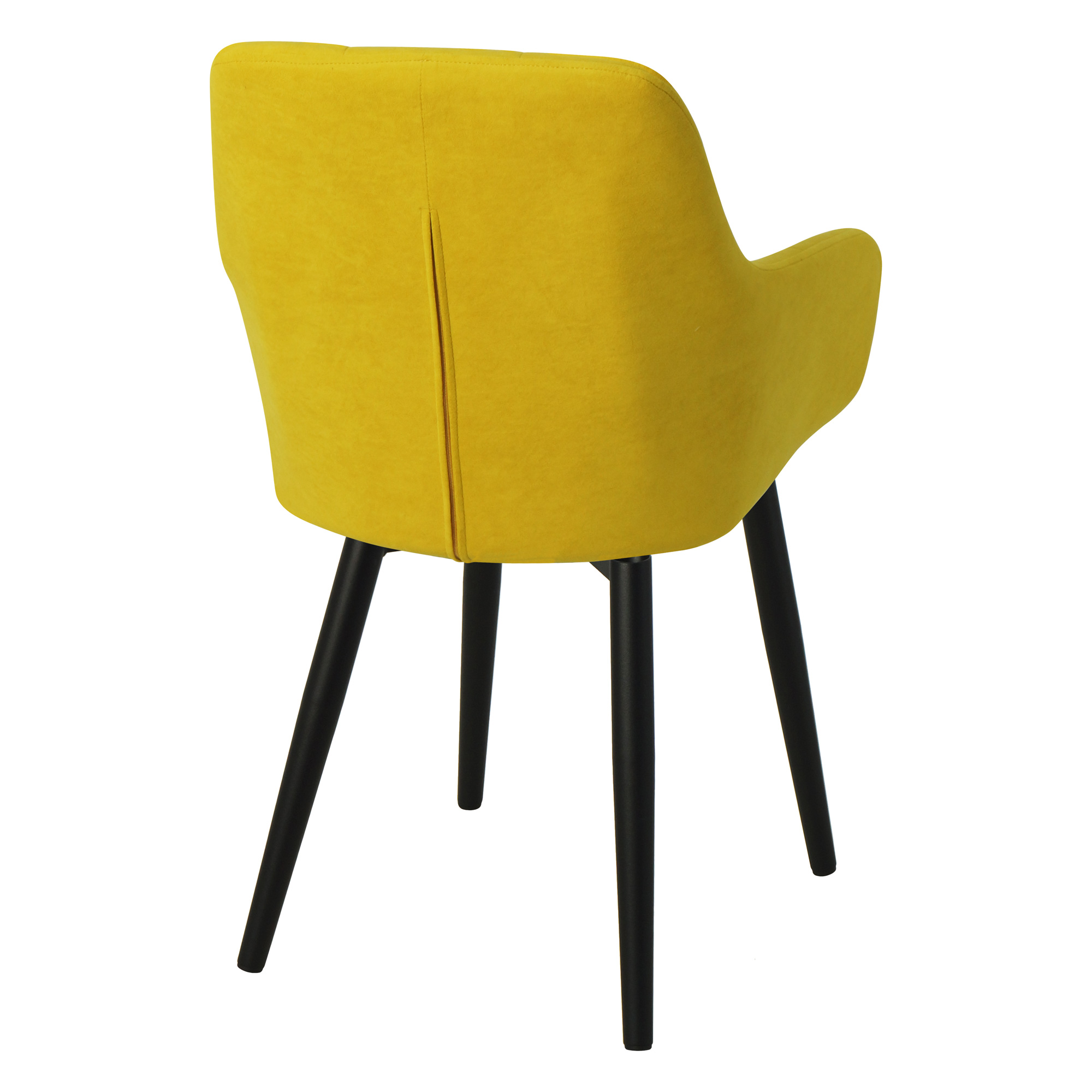 Полукресло на металлическом каркасе желтое из велюра (арт 24442) - Фото 1