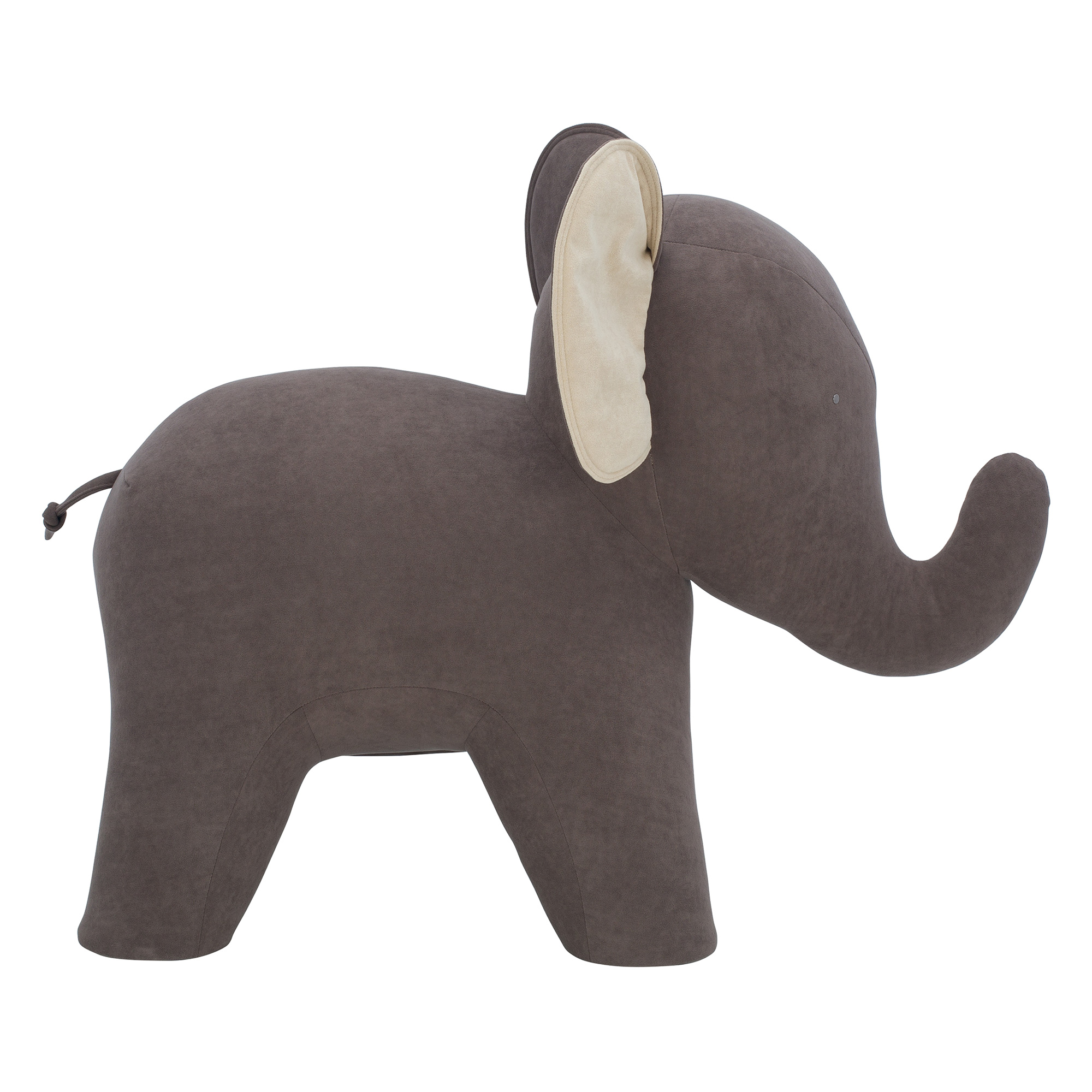 Пуфик с мягкой обивкой серый с обивкой из велюра (арт 6947) - Фото 1