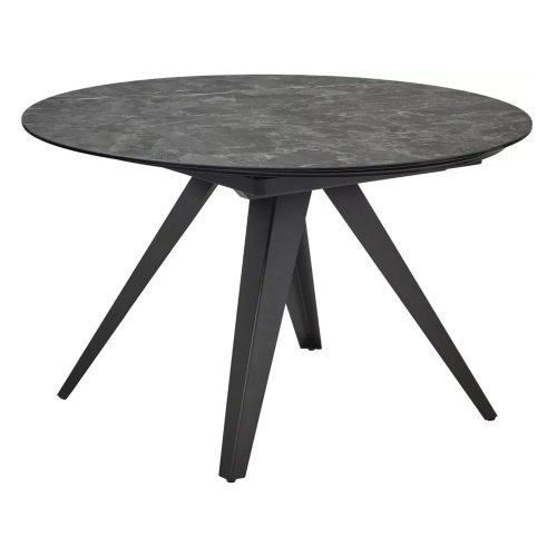 Стол обеденный раскладной круглый керамический серый (арт 33337) - Фото 2