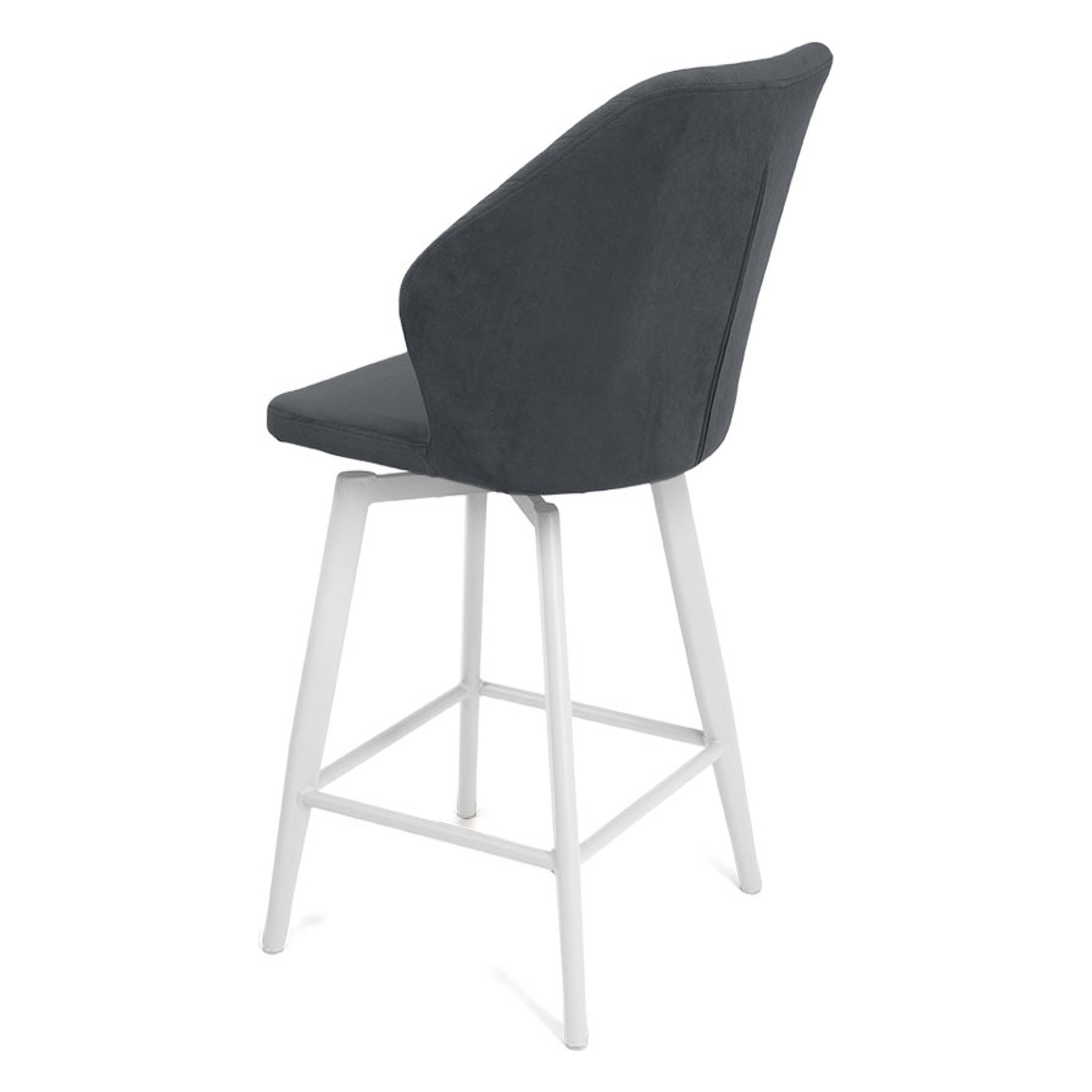 Стул барный мягкий серый велюровый (арт 35428) - Фото 1