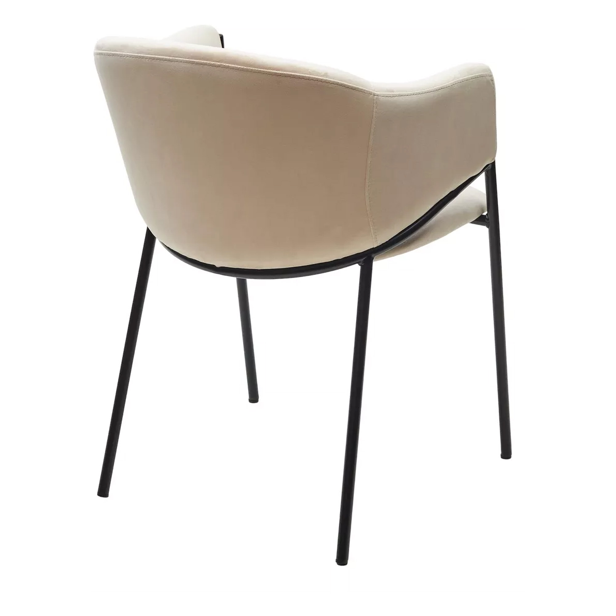 Стул на металлокаркасе мягкий с подлокотниками бежевый (арт 33618) - Фото 1