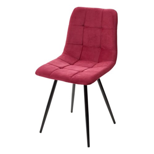 Стул кухонный с мягкой обивкой красный из велюра (арт 29029) - Фото 2