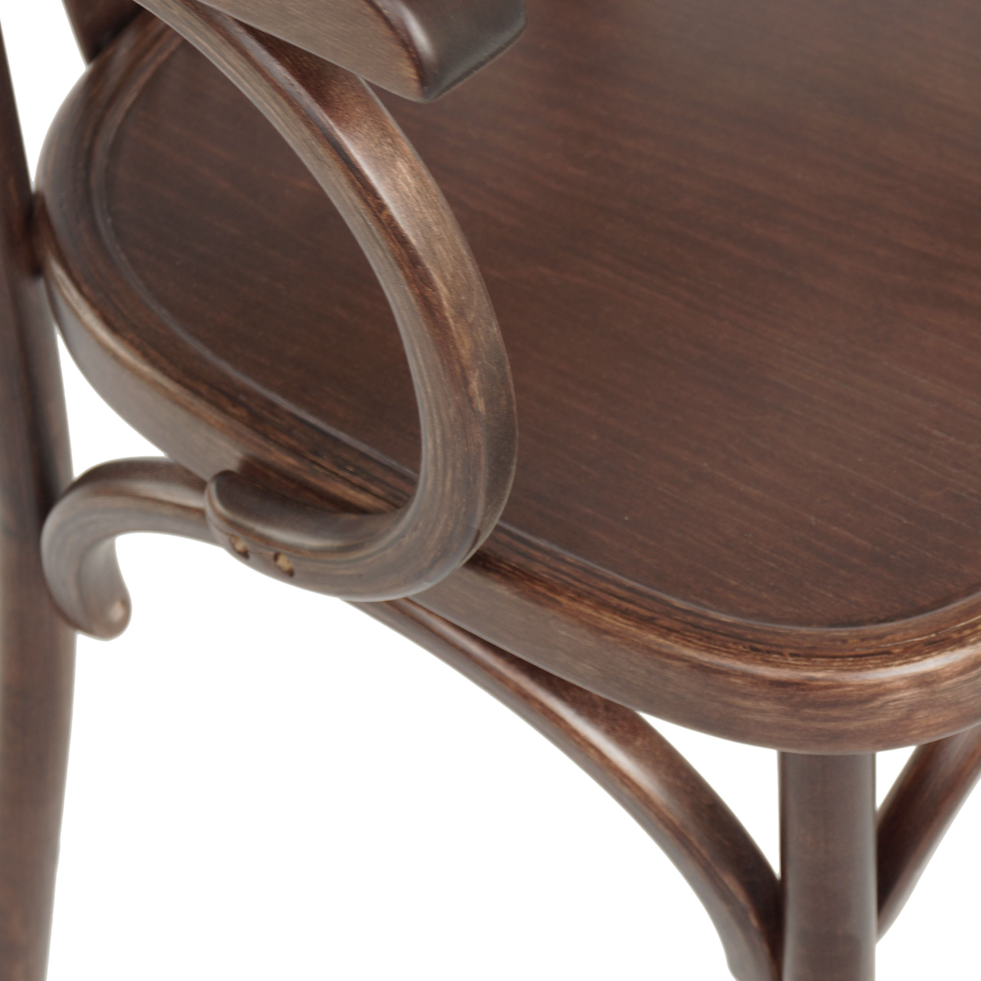 Стул с подлокотниками коричневый венский (арт 1853) - Фото 1