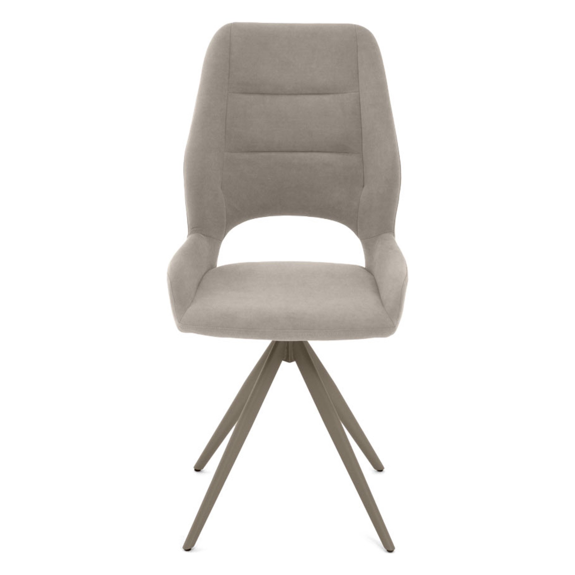 Стул на металлокаркасе бежевый из велюра (арт 35460) - Фото 1