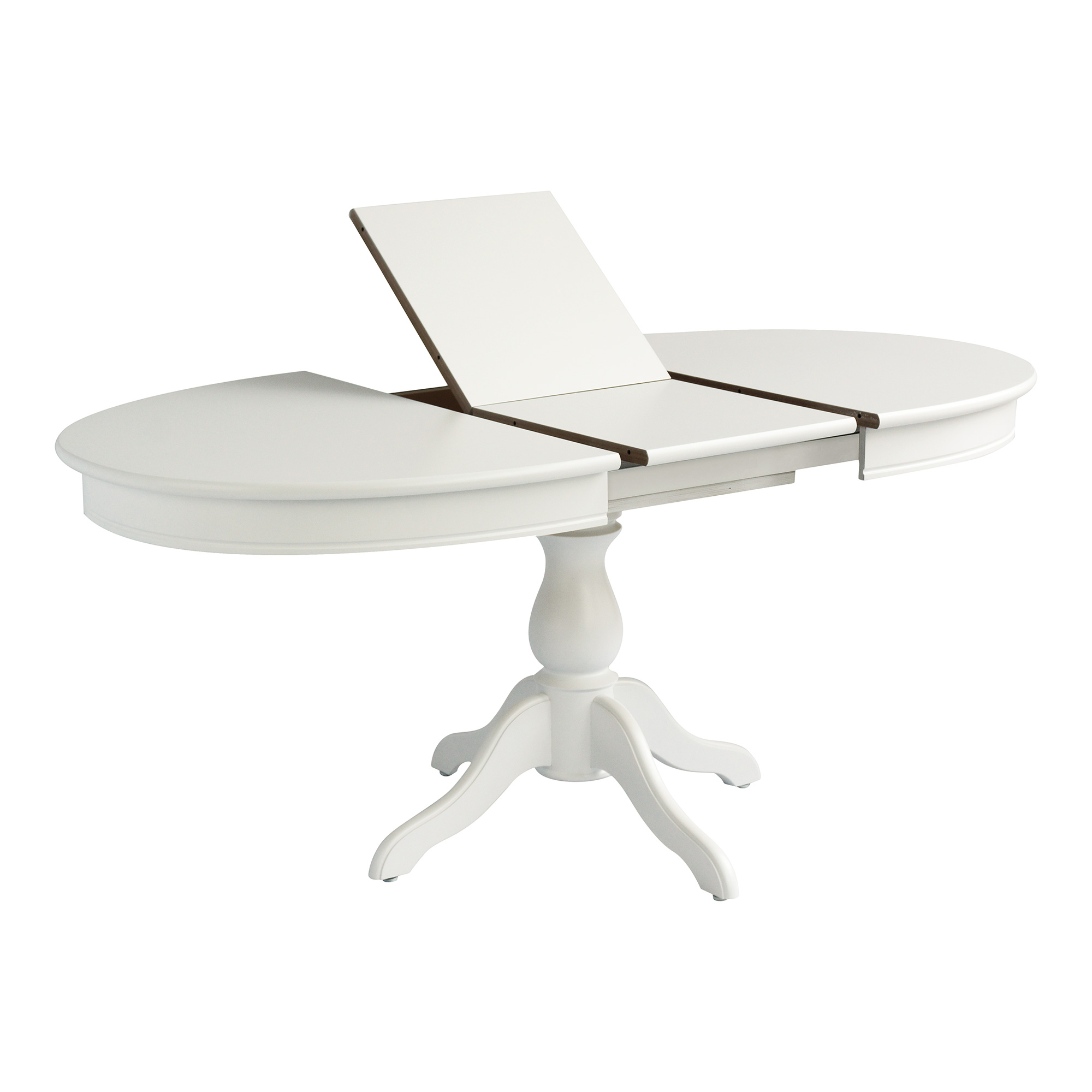 Стол для кухни раздвижной из дерева белый классический (арт 5030) - Фото 1