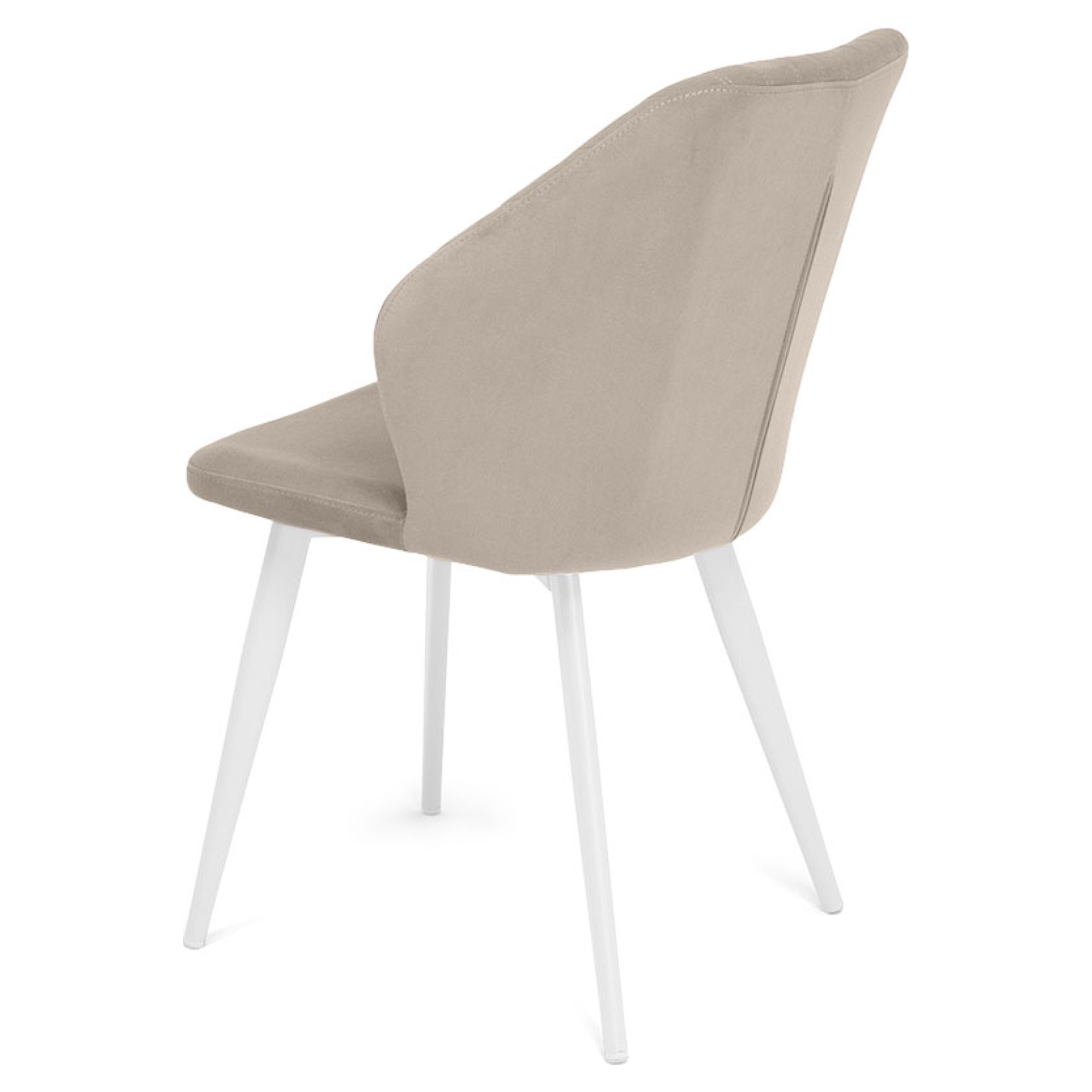 Стул на металлокаркасе мягкий слоновая кость из велюра (арт 35379) - Фото 1