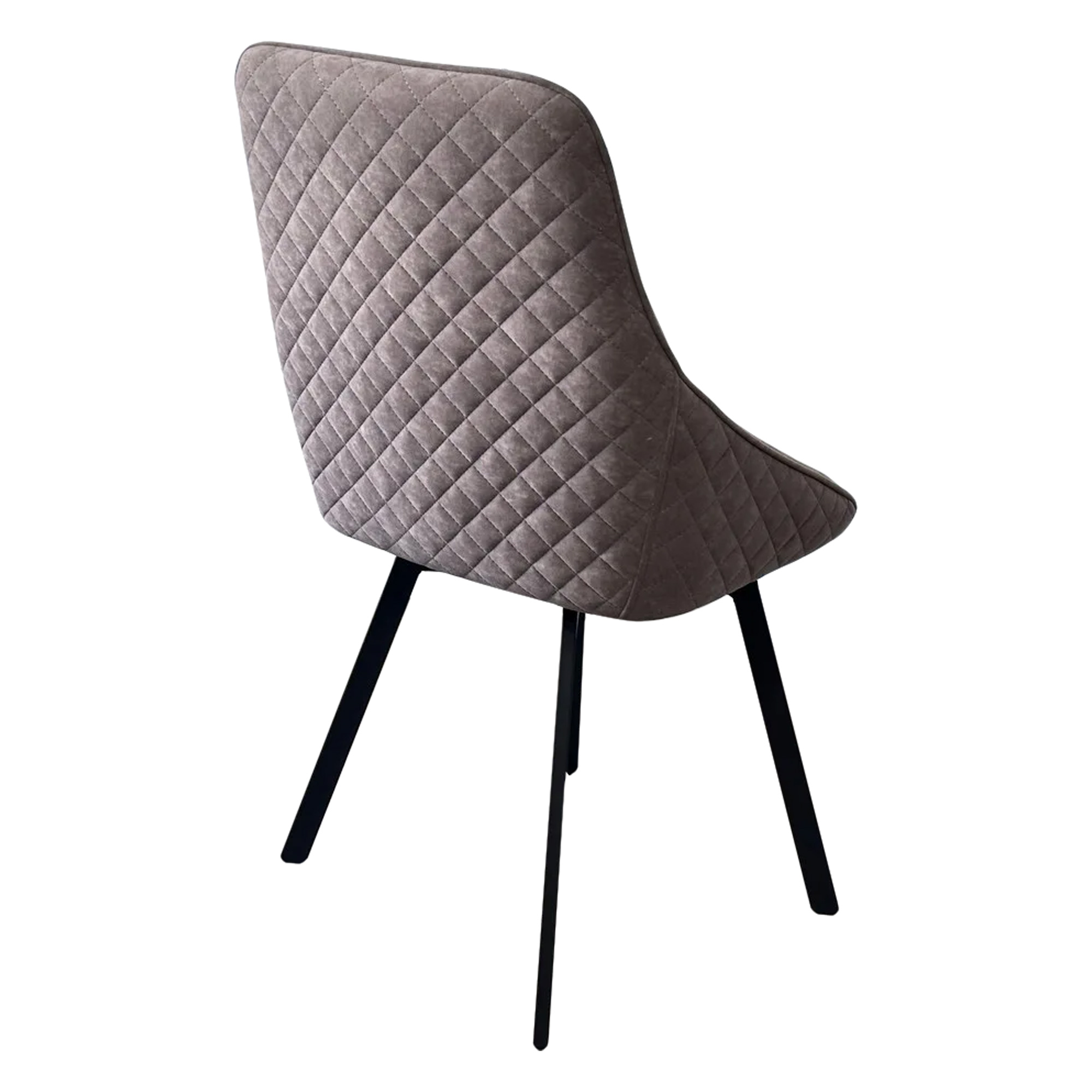 Стул на металлическом каркасе мягкий бежевый из велюра (арт 29466) - Фото 1