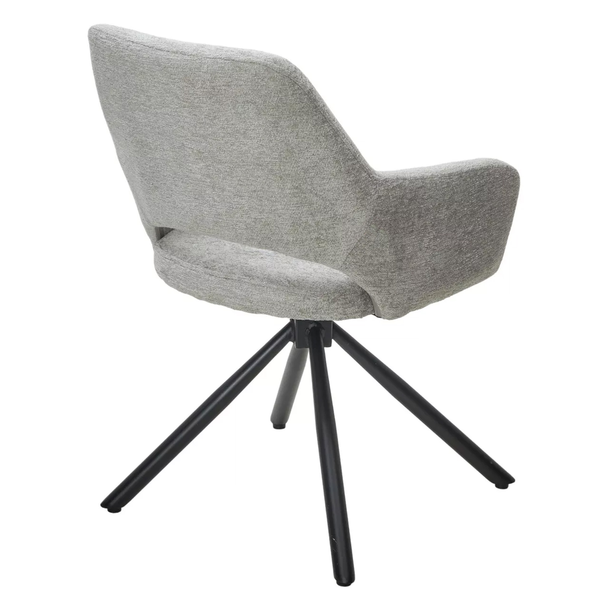 Стул металлический мягкий с подлокотниками серый (арт 33807) - Фото 1