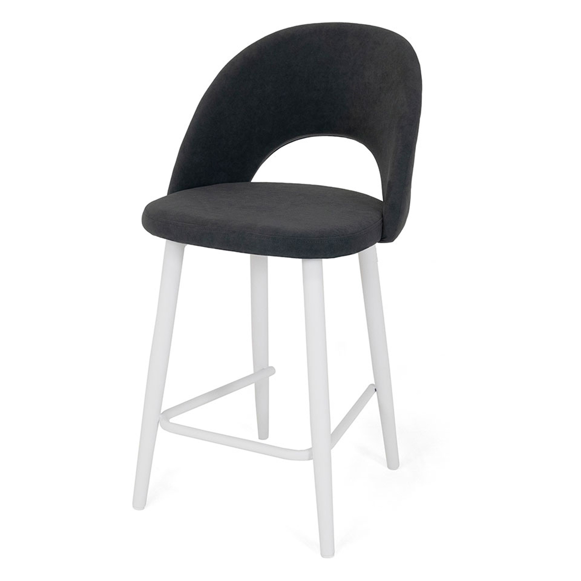 Полубарный стул серый из велюра (арт 21887) - Фото 1