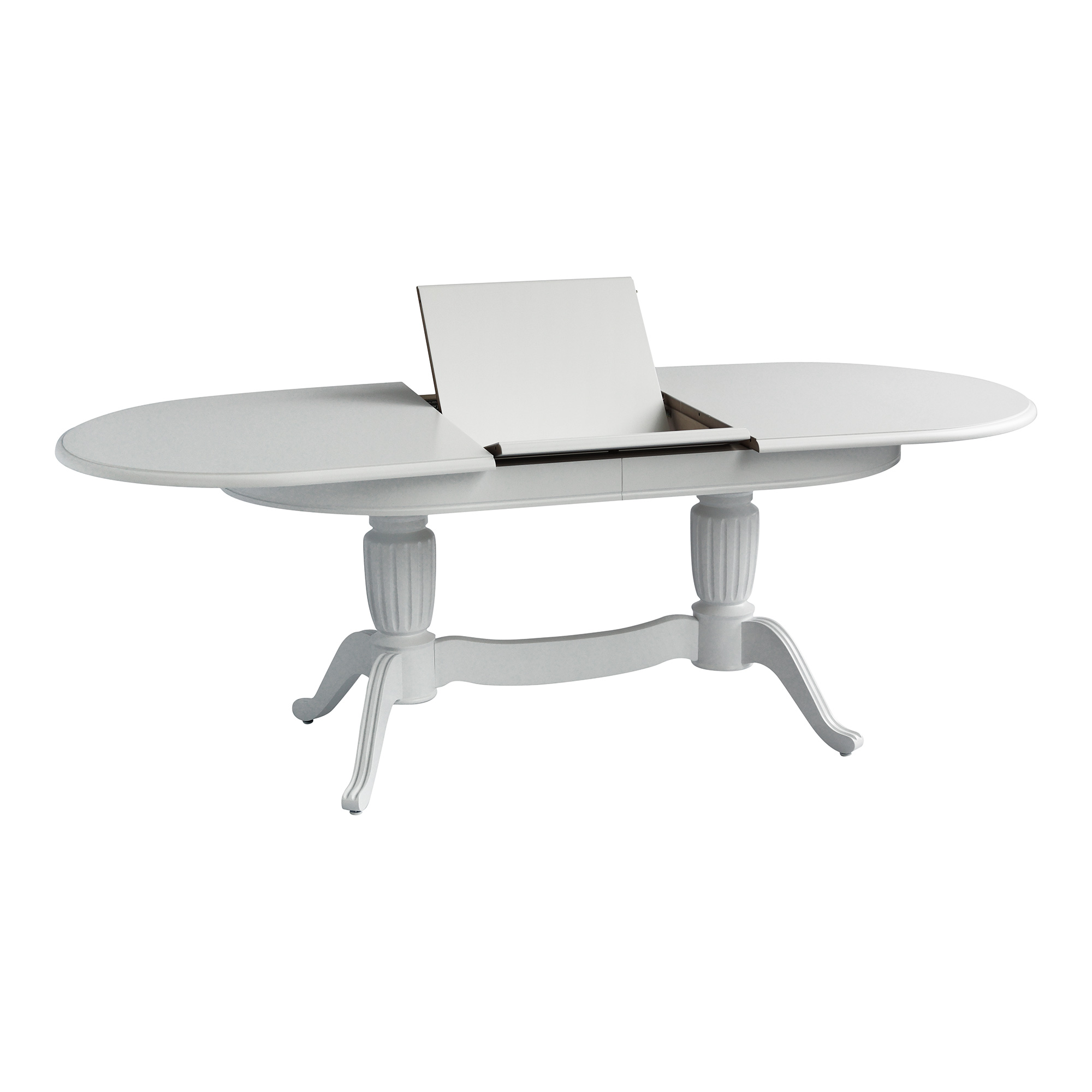 Стол раздвижной овальный белый классика (арт 5090) - Фото 1
